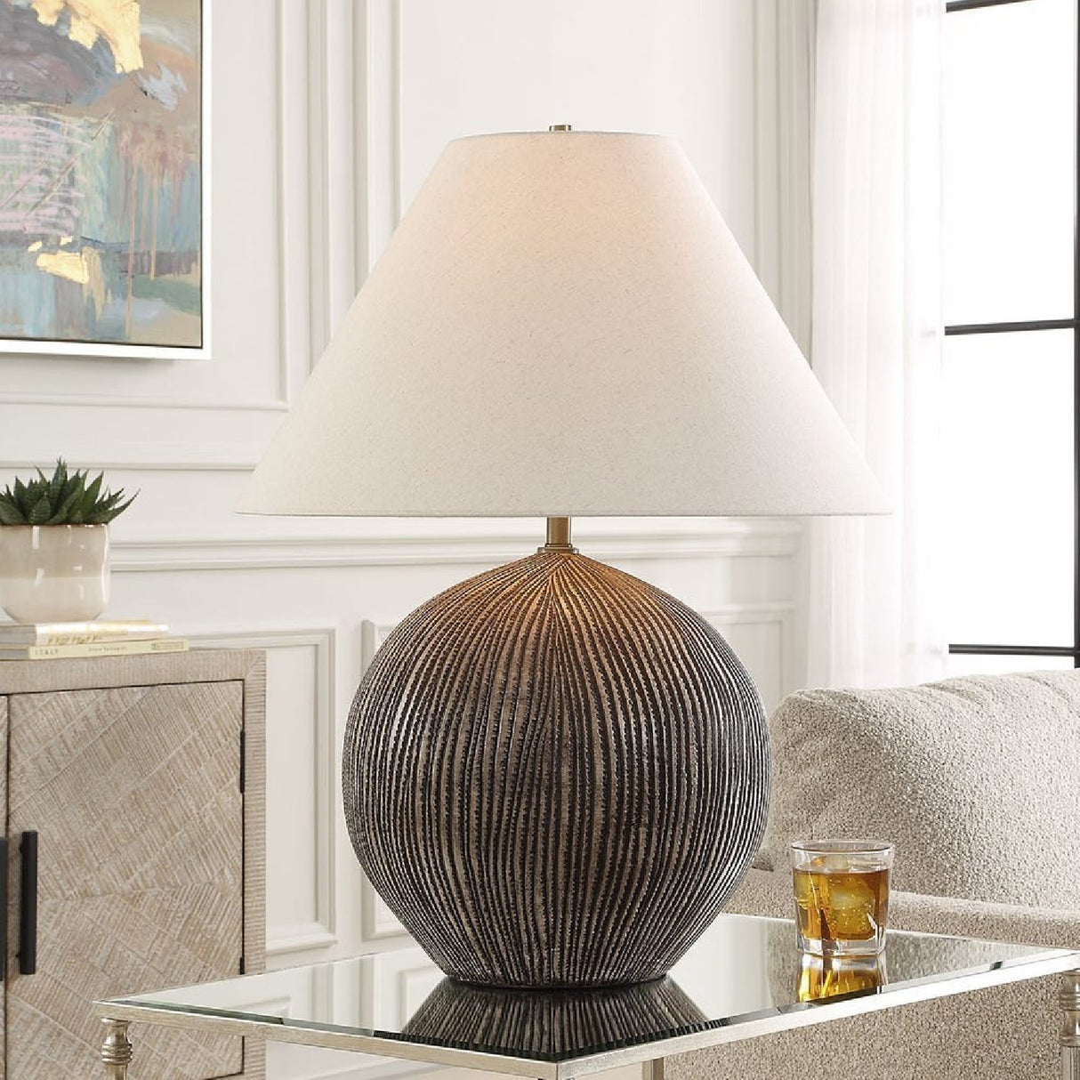 Grooved Porcelain Table Lamp | Oroa.com
