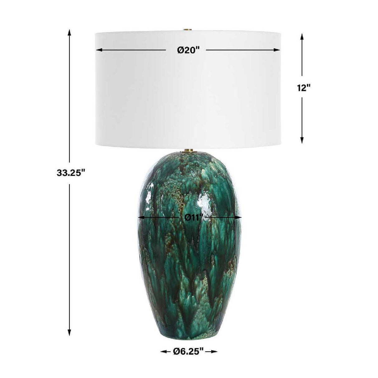 Green Dripped Ceramic Table Lamp | Oroa.com
