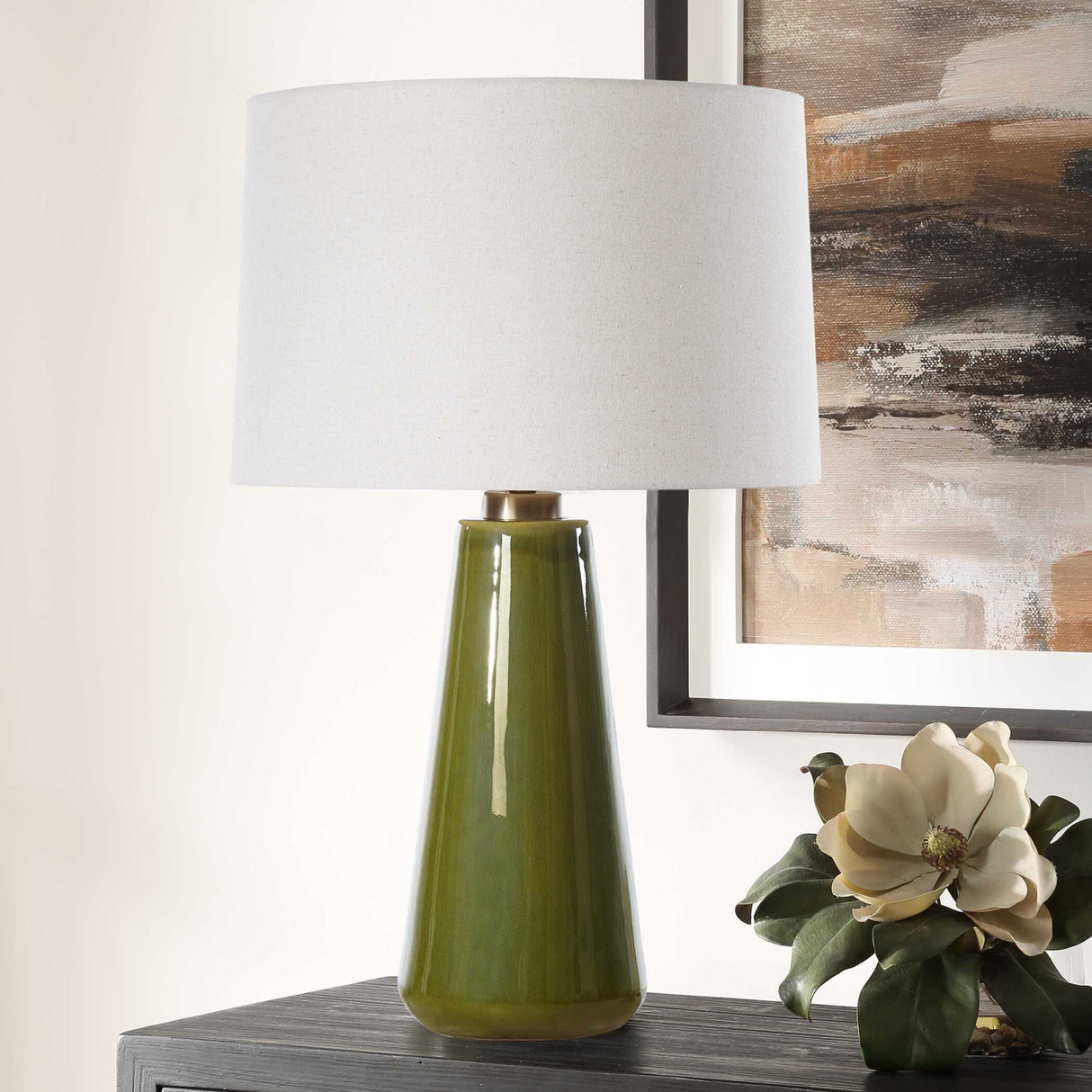 Tapered Green Ceramic Table Lamp | Oroa.com