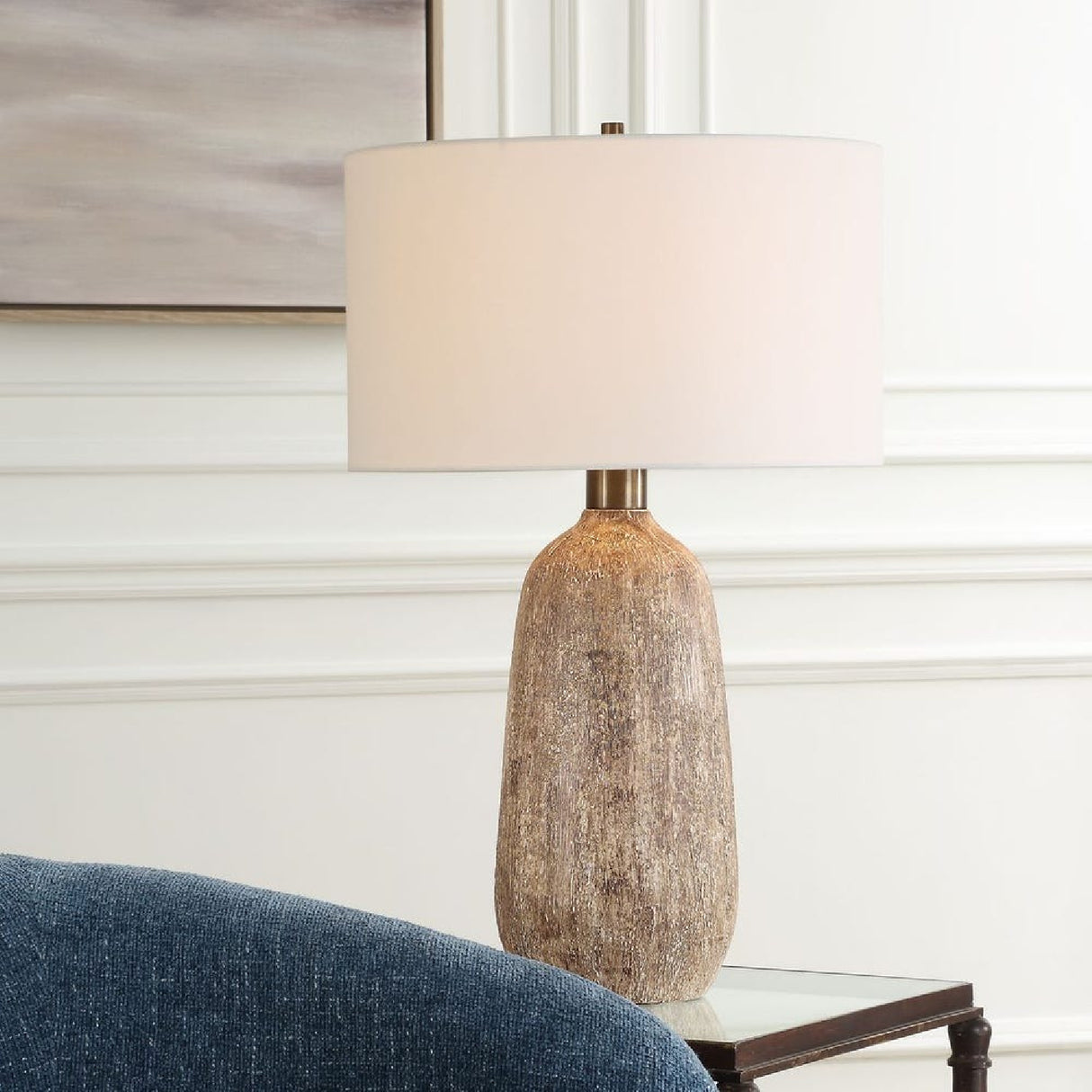 Brown Textured Ceramic Table Lamp | Oroa.com