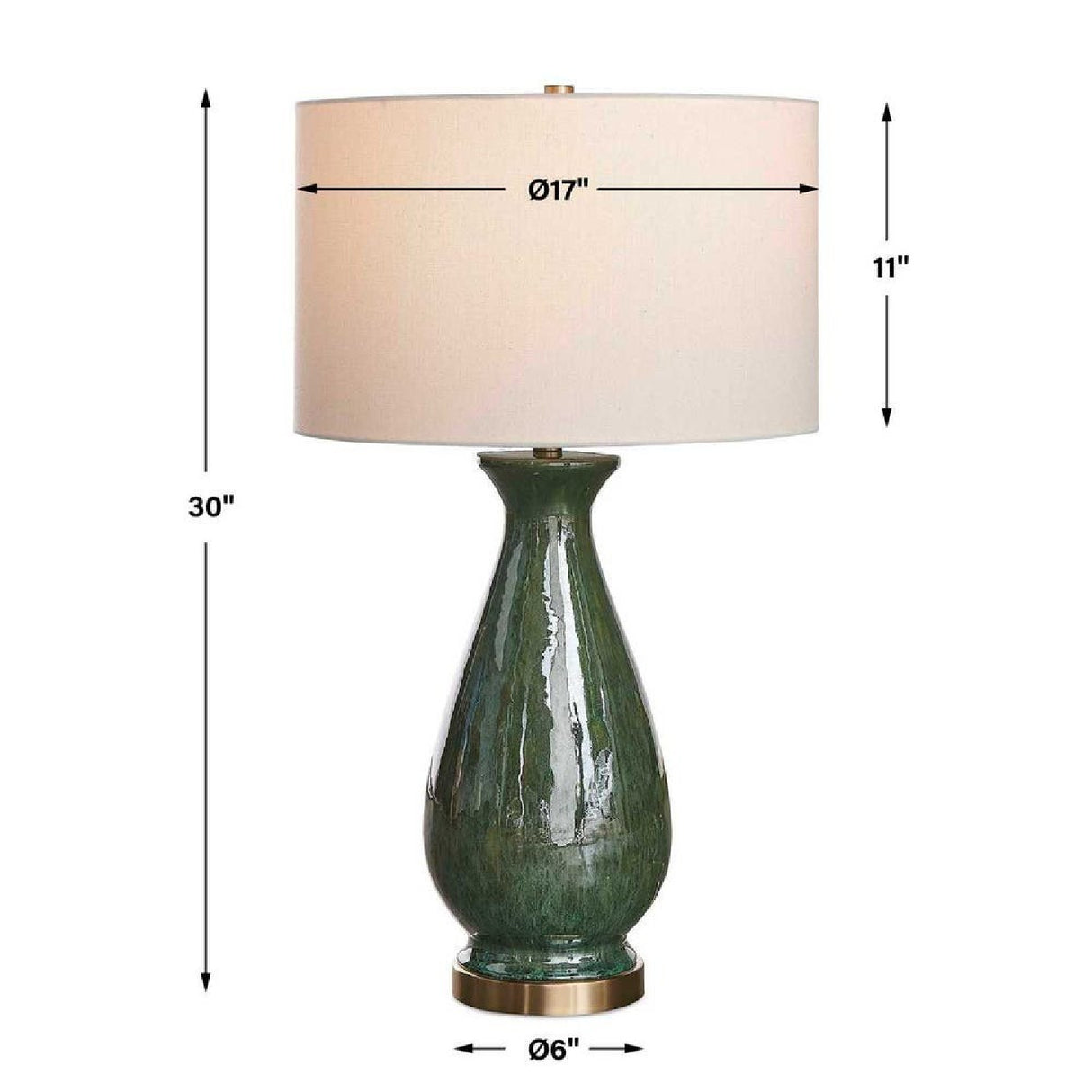 Glossy Green Ceramic Table Lamp | Oroa.com