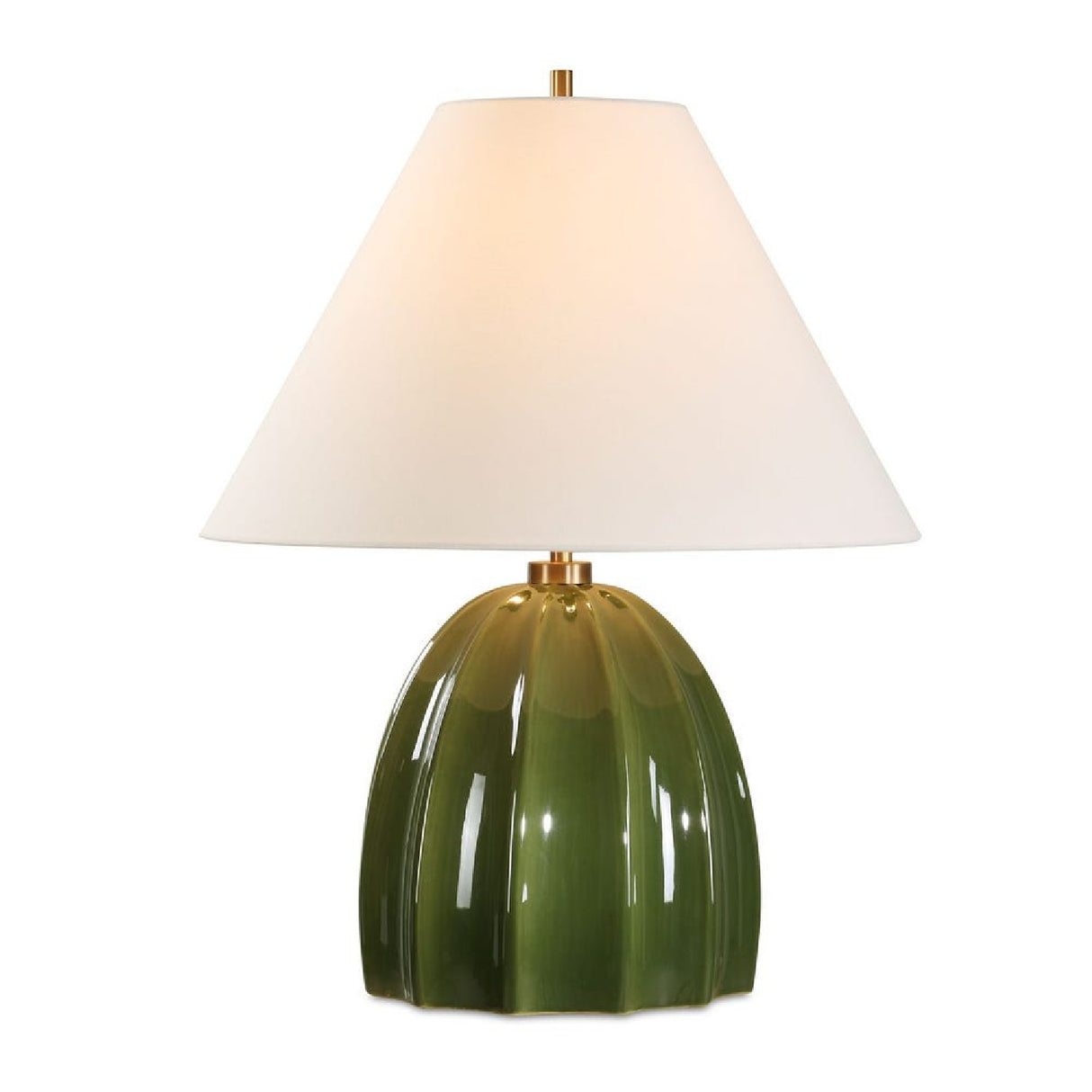 Channeled Green Ceramic Table Lamp | Oroa.com