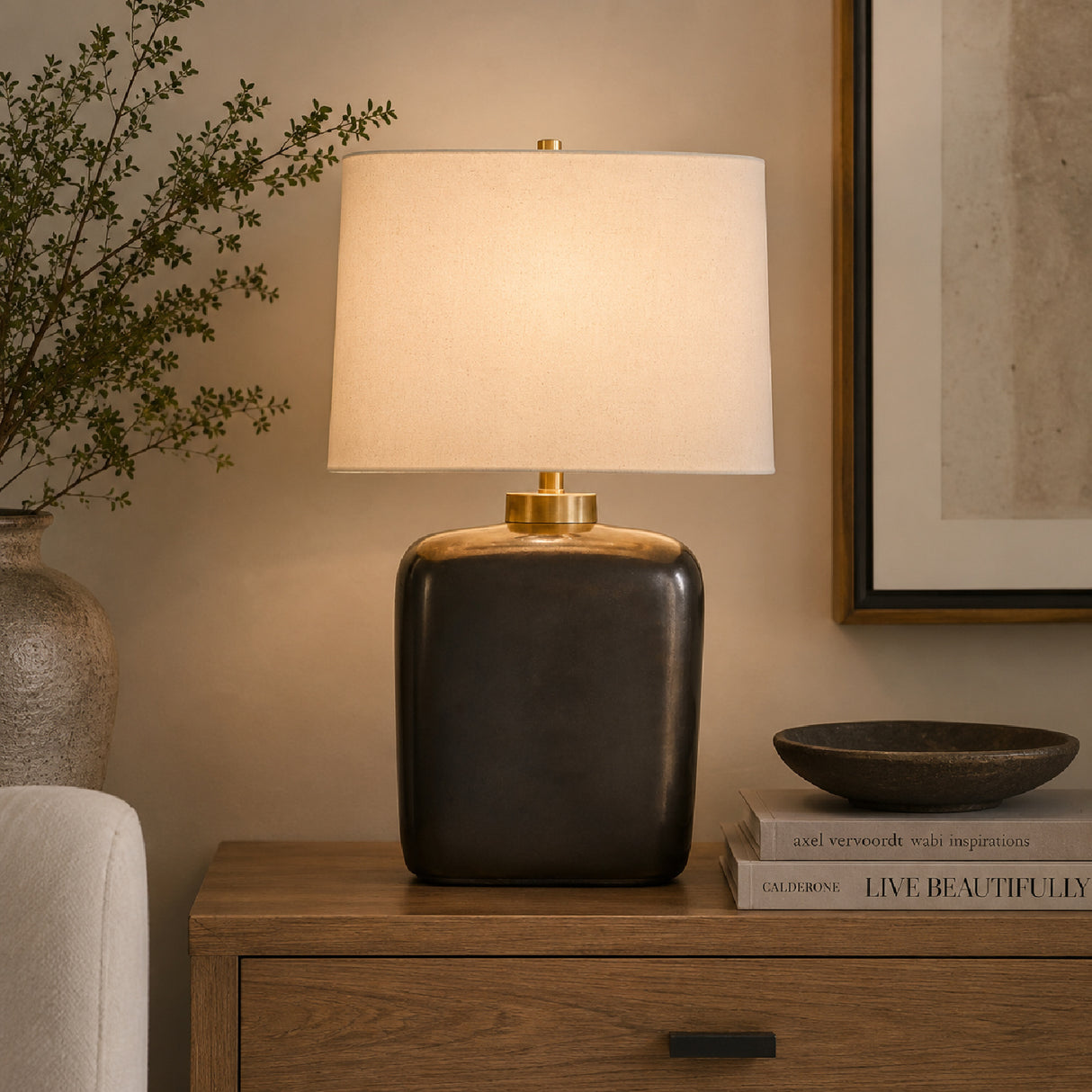 Modern European furniture - Bronze Ceramic Table Lamp - www.oroa.com | Oroa.com