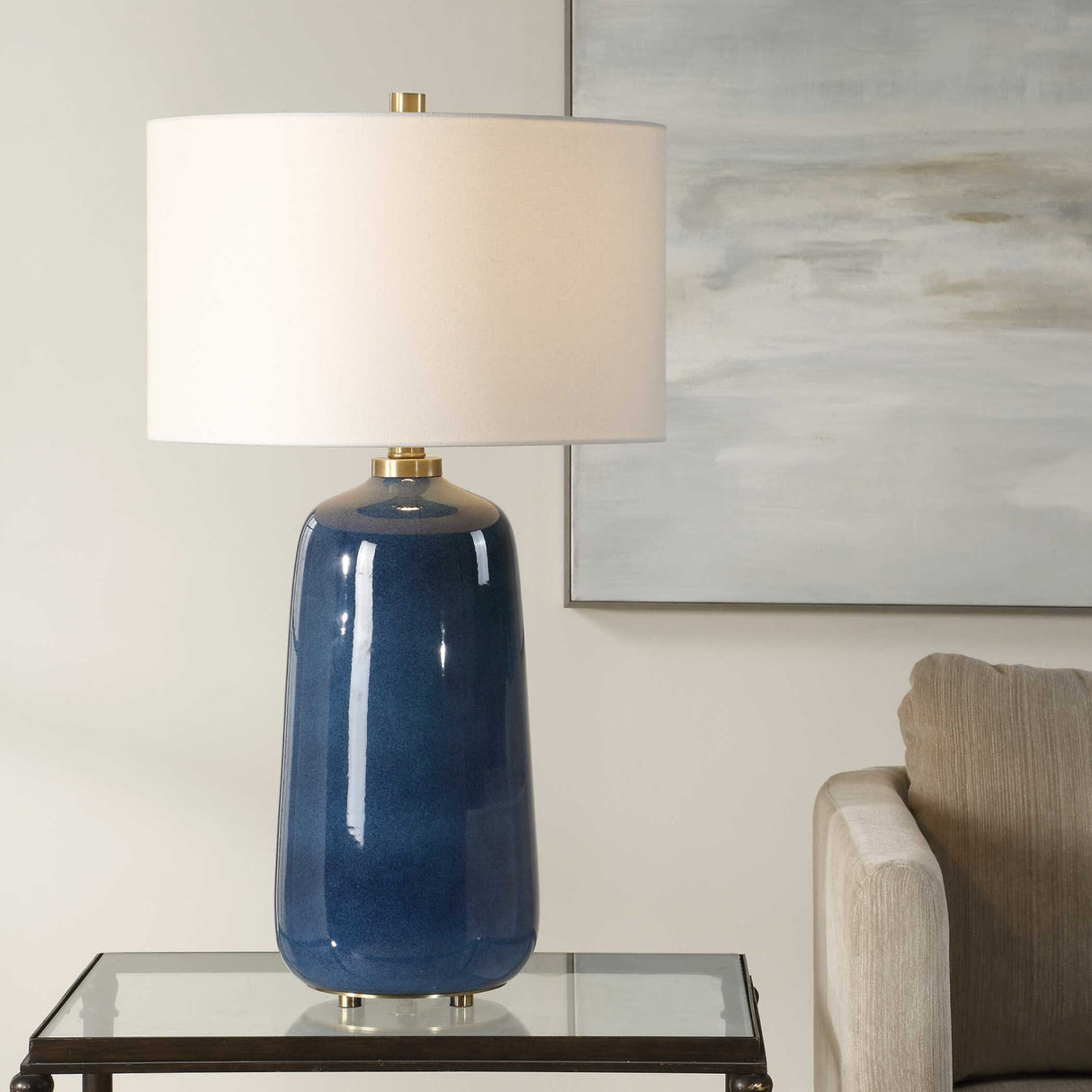 Blue Glazed Ceramic Table Lamp | Oroa.com