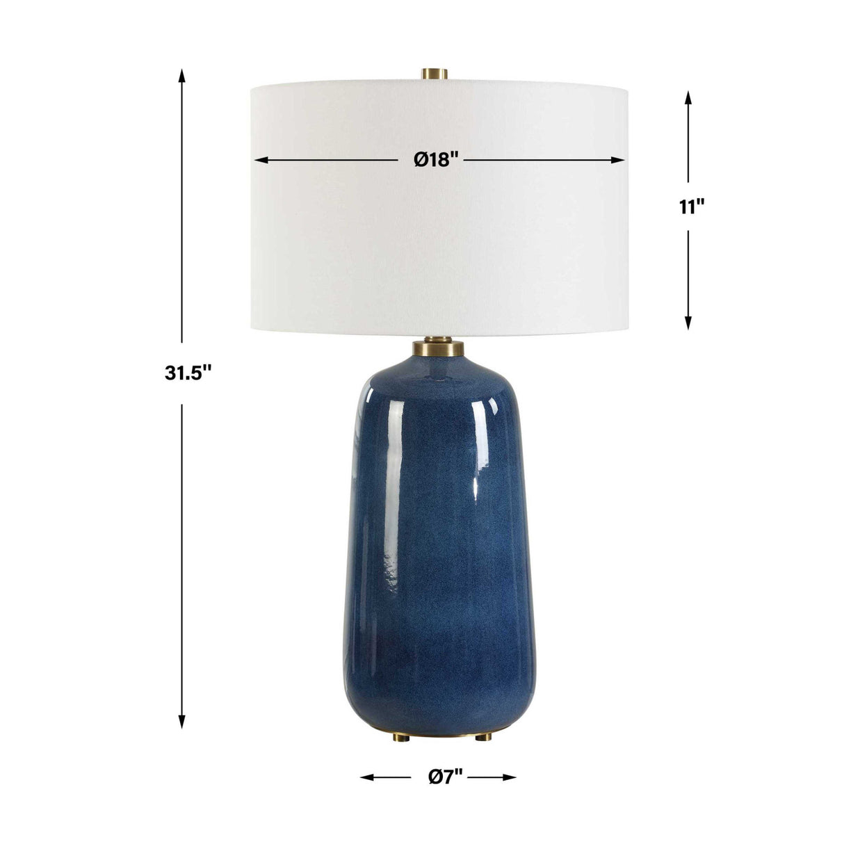Blue Glazed Ceramic Table Lamp | Oroa.com