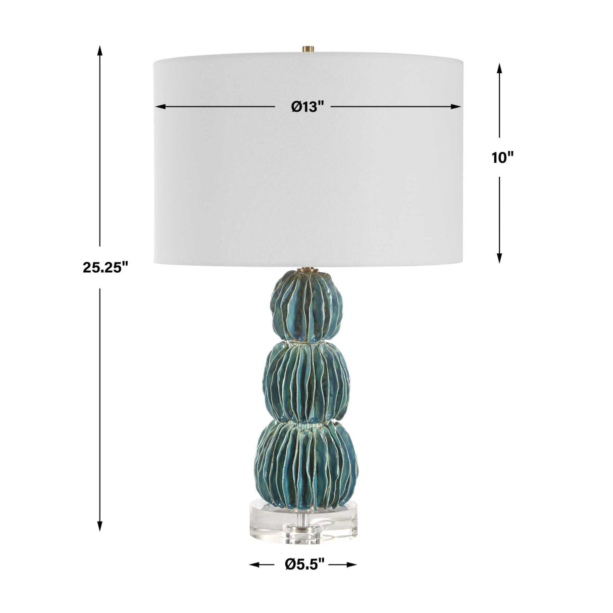 Modern European furniture - Stacked Teal Ceramic Table Lamp - www.oroa.com | Oroa.com