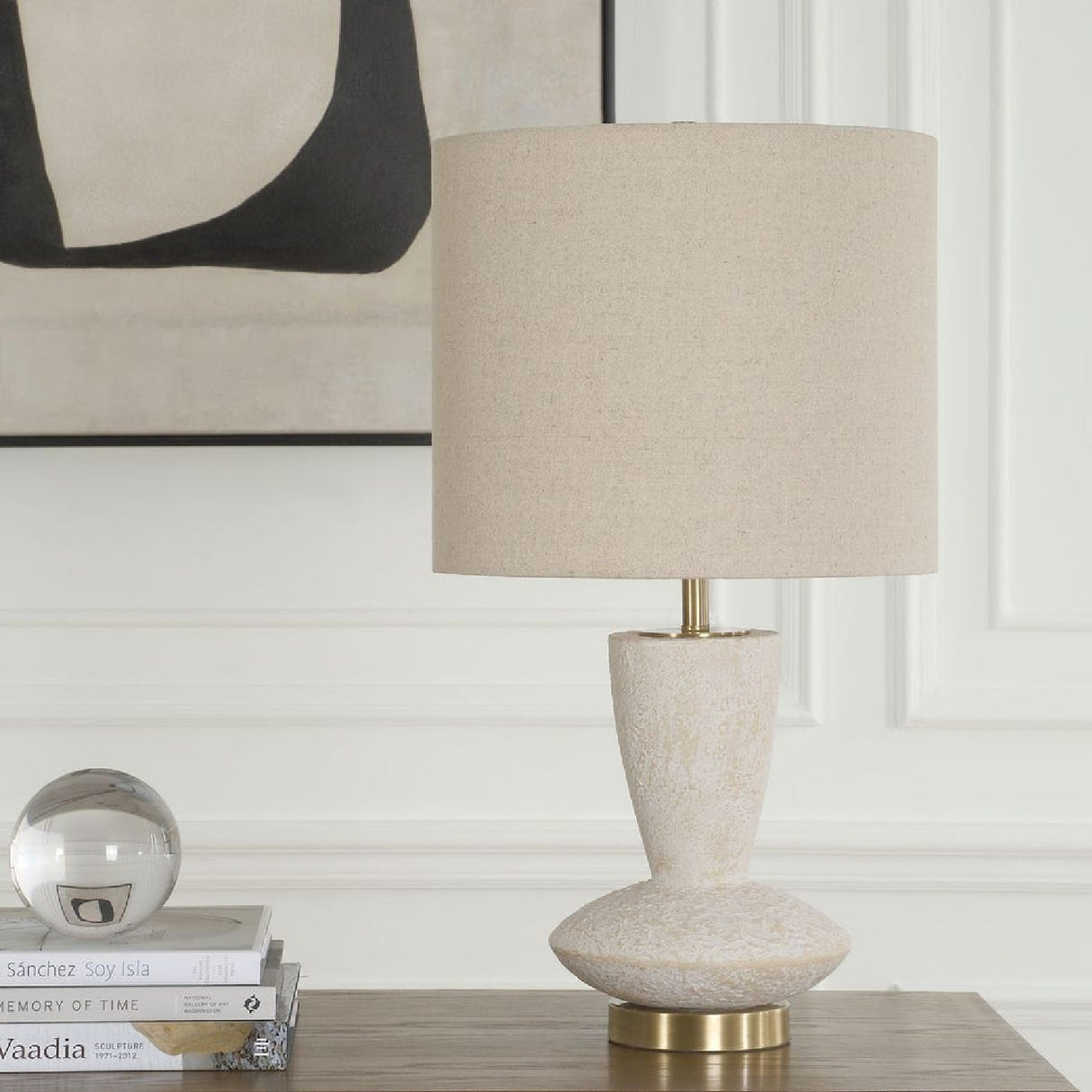Modern European furniture - Aged White Ceramic Table Lamp - www.oroa.com | Oroa.com