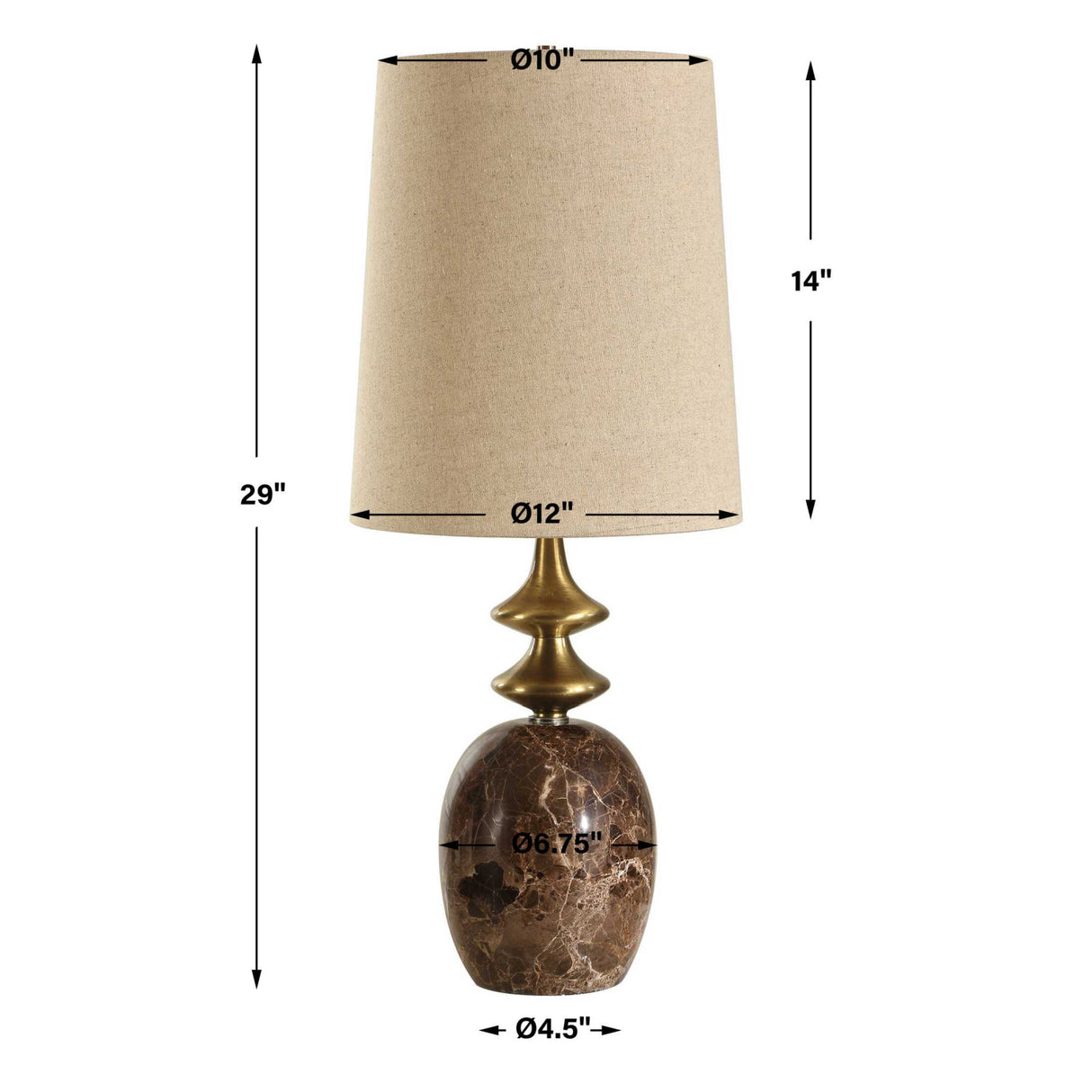 Modern European furniture - Brown Marble Buffet Lamp - www.oroa.com | Oroa.com