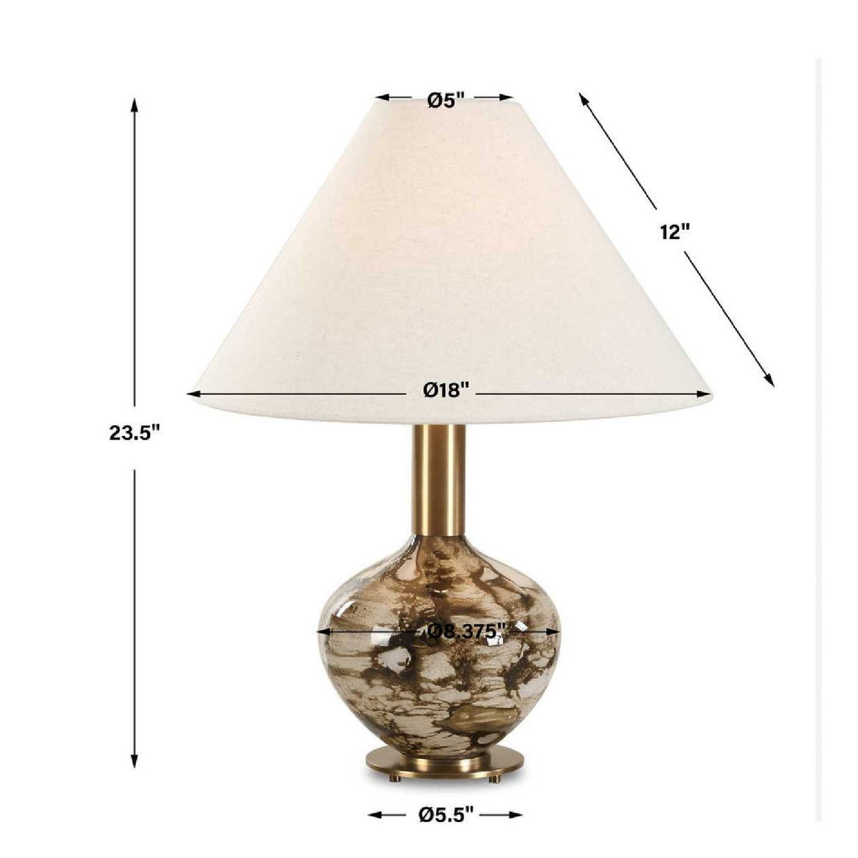 Modern European furniture - Brown Patterned Glass Table Lamp - www.oroa.com | Oroa.com