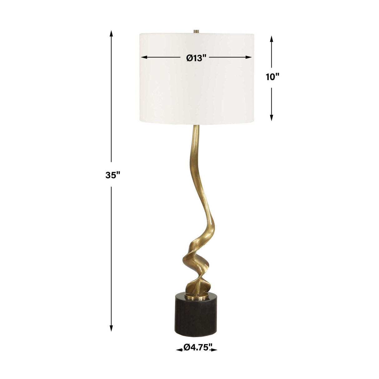 Twisted Brass Cordless Buffet Lamp | Oroa.com