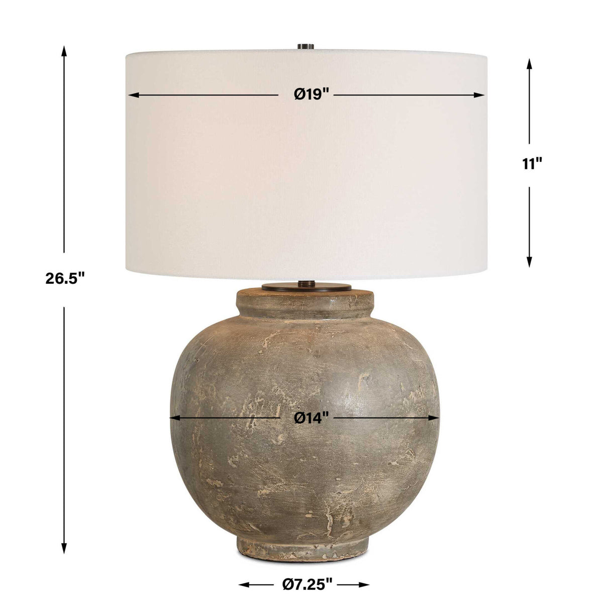 Aged Gray Ceramic Table Lamp | Oroa.com