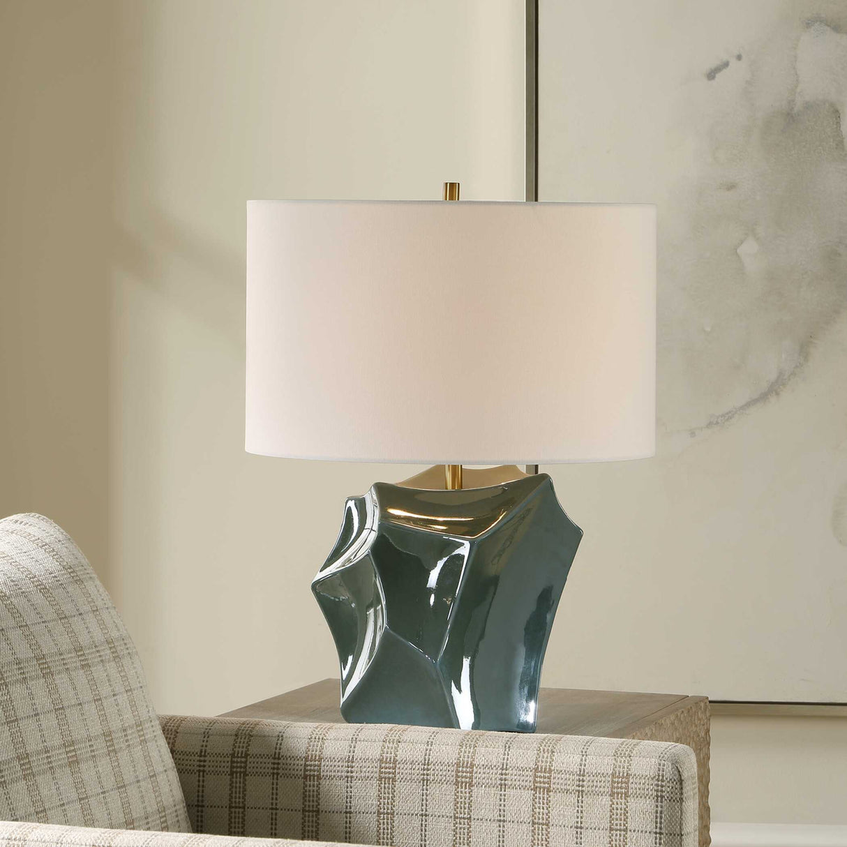 Faceted Bronze Ceramic Table Lamp | Oroa.com