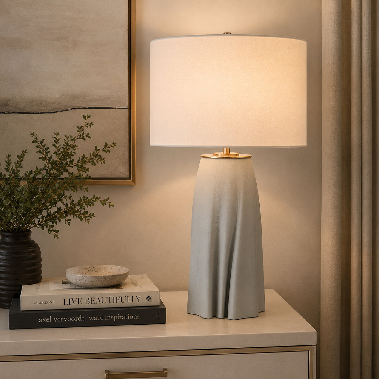 Light Blue Ceramic Table Lamp | Oroa.com