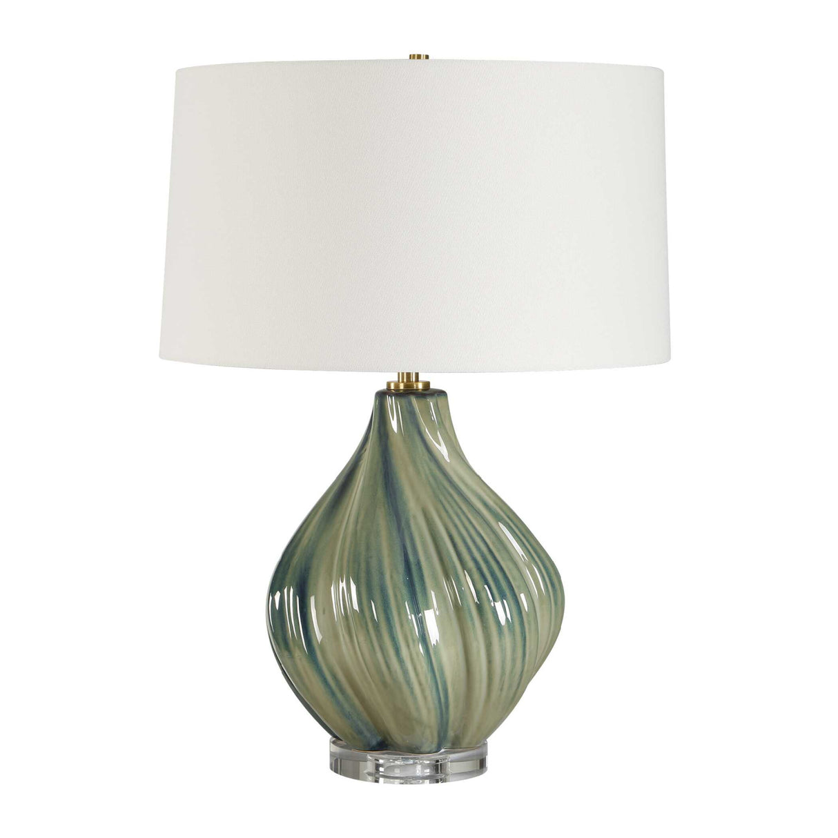 Swirled Green Ceramic Table Lamp | Oroa.com