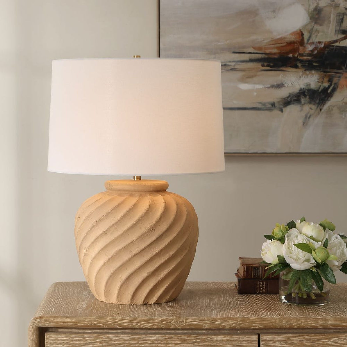 Reeded Terracotta Table Lamp | Oroa.com
