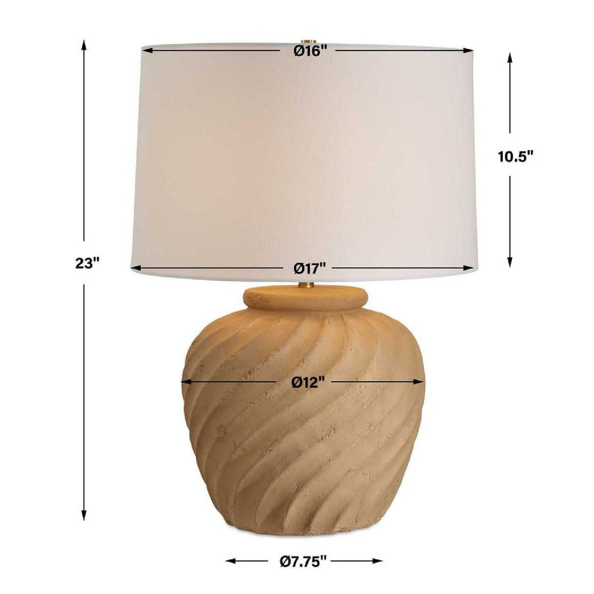 Reeded Terracotta Table Lamp | Oroa.com