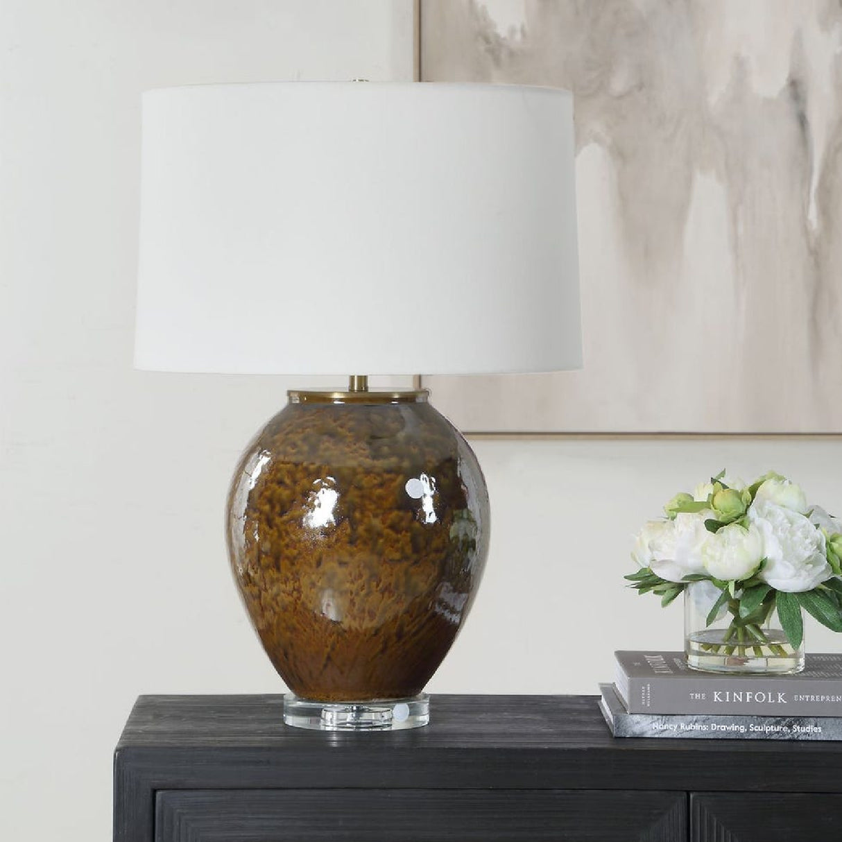 Modern European furniture - Brown Glaze Ceramic Table Lamp - www.oroa.com | Oroa.com