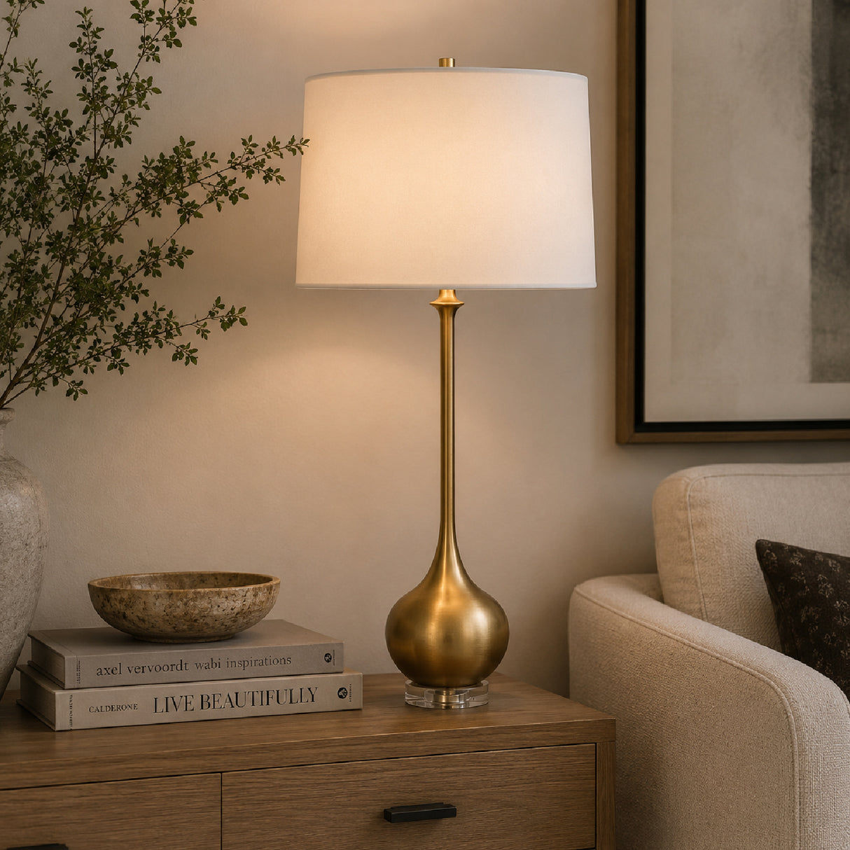 Modern European furniture - Antique Gold Buffet Lamp - www.oroa.com | Oroa.com