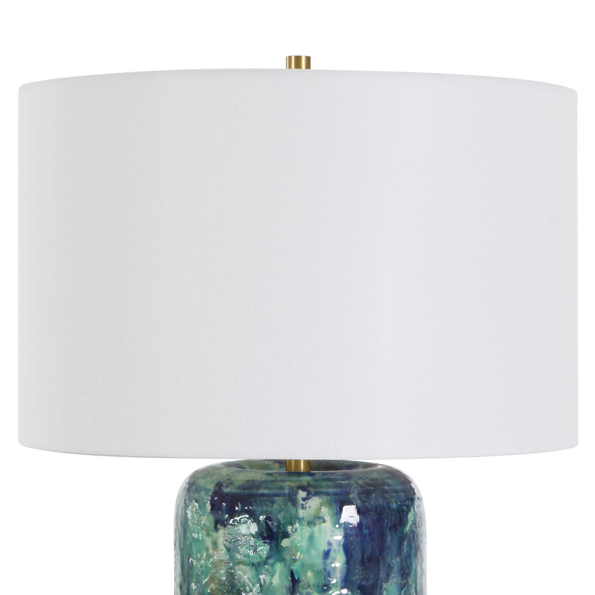 Glazed Cylindrical Ceramic Table Lamp | Oroa.com