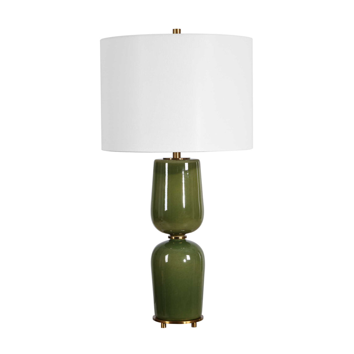 Hourglass Green Ceramic Table Lamp | Oroa.com
