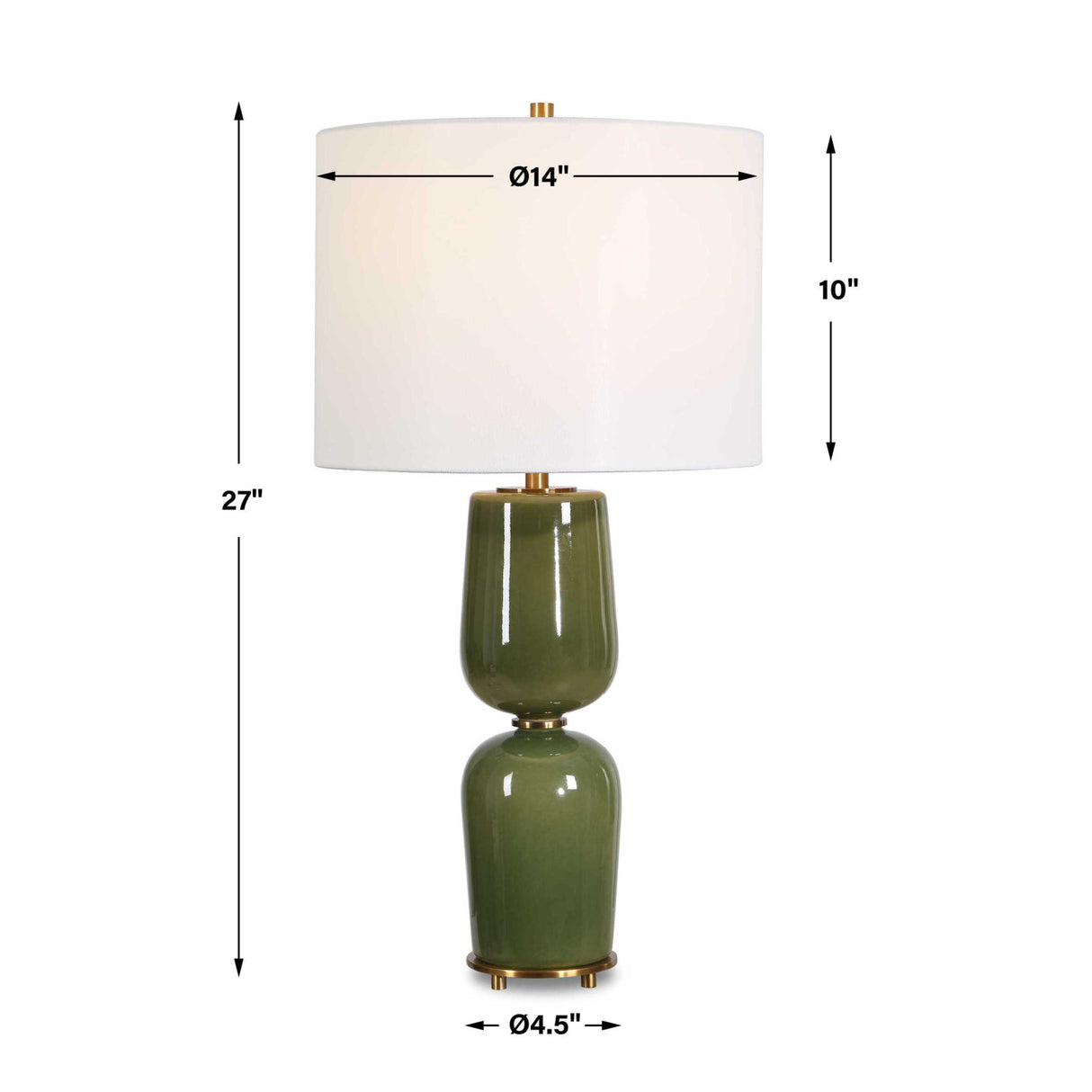 Hourglass Green Ceramic Table Lamp | Oroa.com