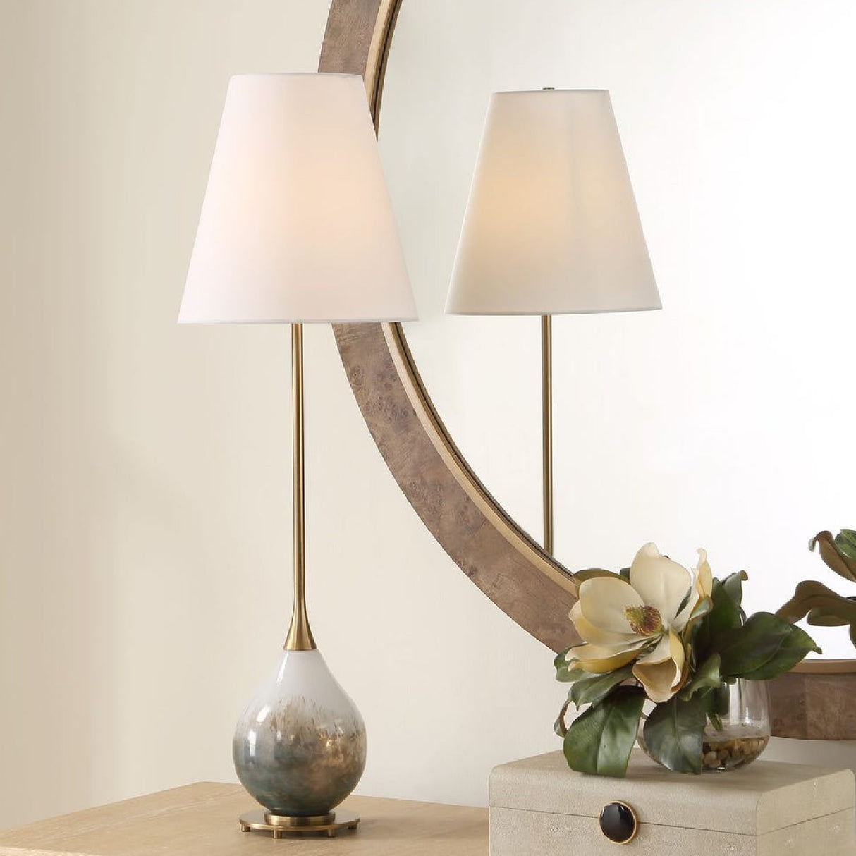 Smoked Bronze Glass Buffet Lamp | Oroa.com