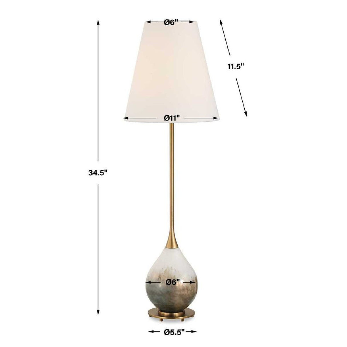 Smoked Bronze Glass Buffet Lamp | Oroa.com