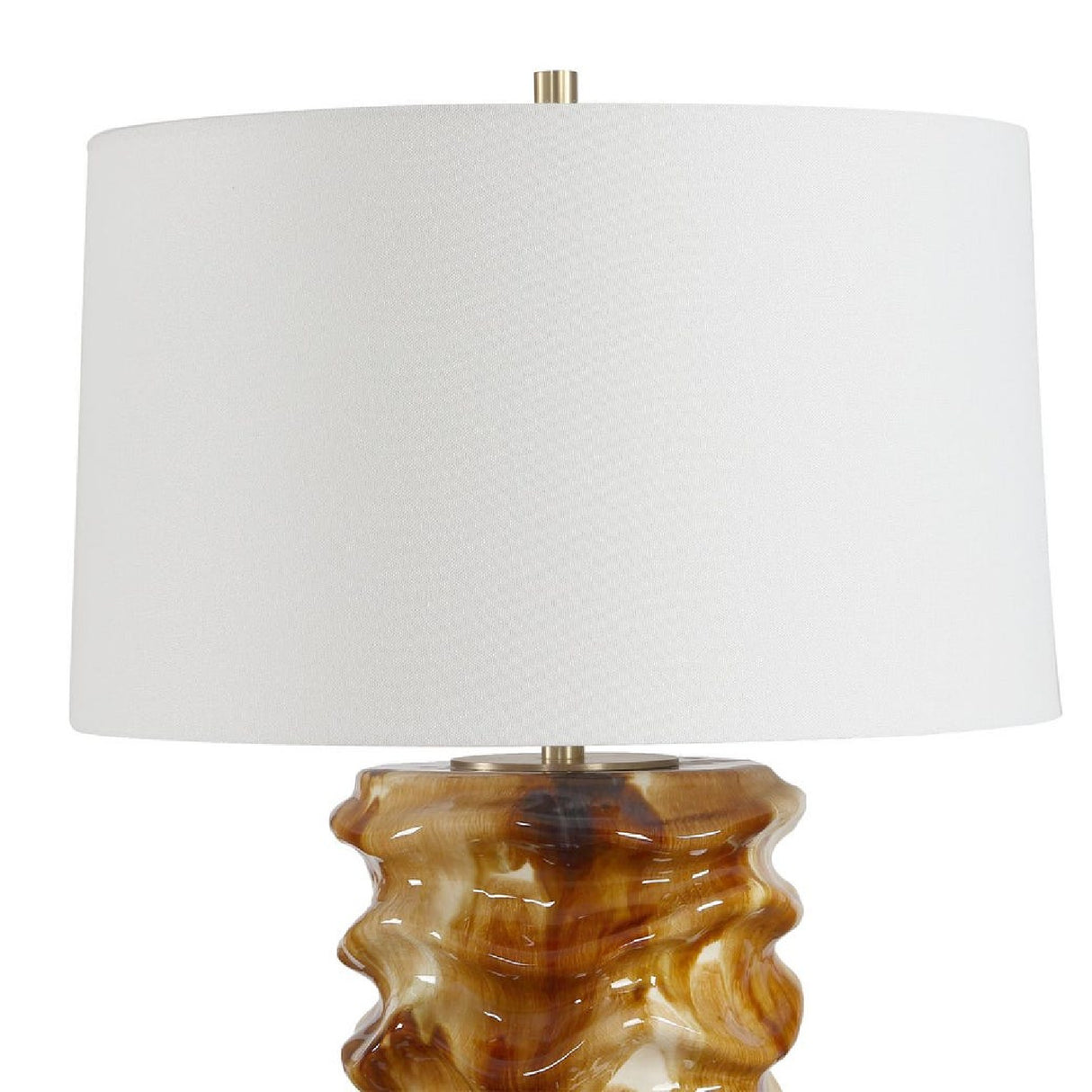 Modern European furniture - Rippled Brown Ceramic Table Lamp - www.oroa.com | Oroa.com