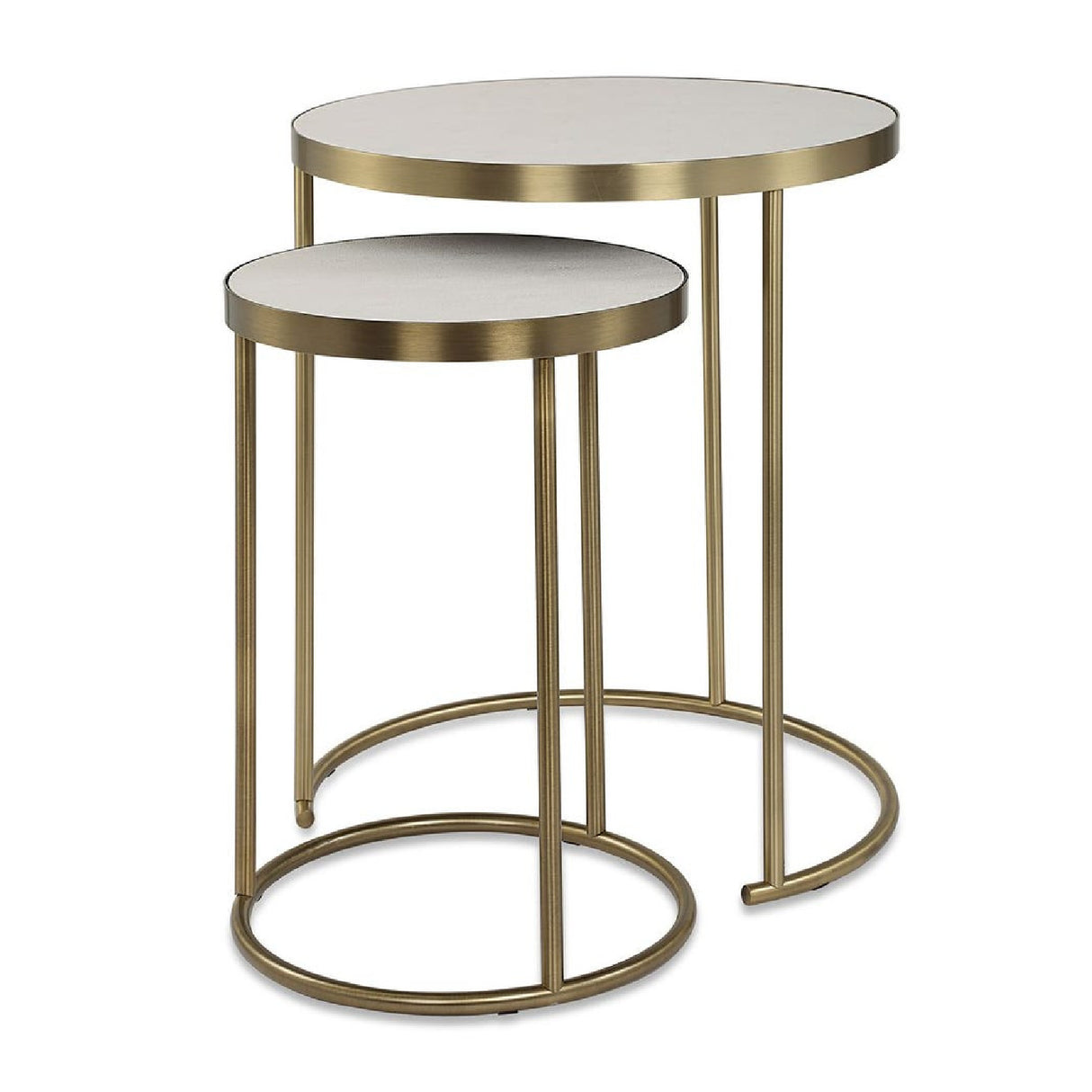 Modern European furniture - White Shagreen Nesting Tables (2) - www.oroa.com | Oroa.com