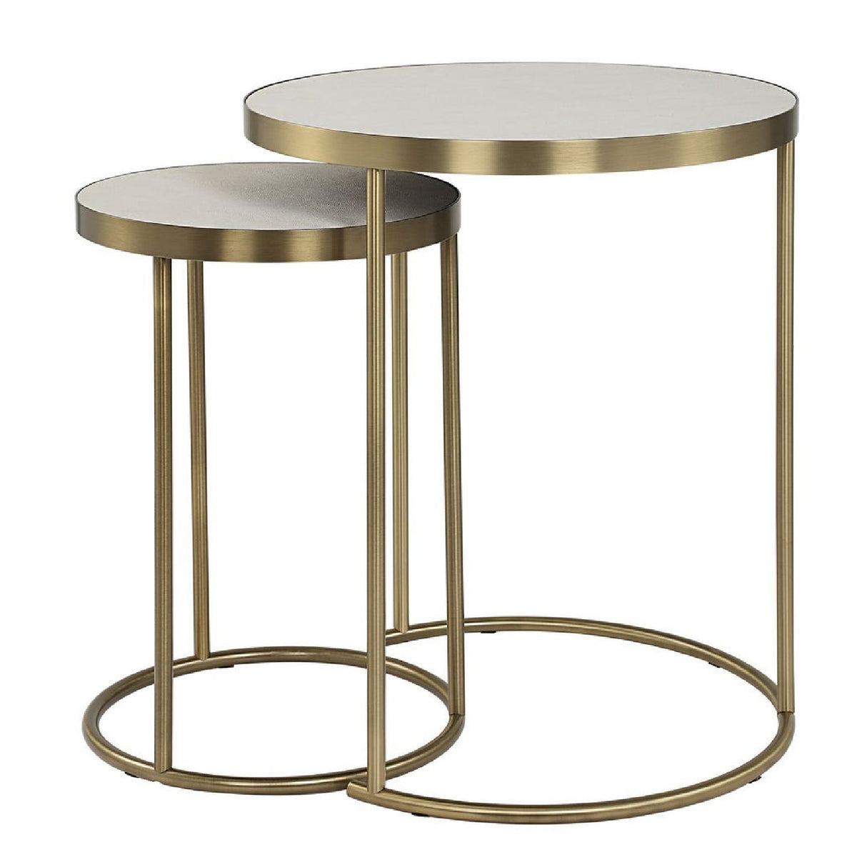 Modern European furniture - White Shagreen Nesting Tables (2) - www.oroa.com | Oroa.com