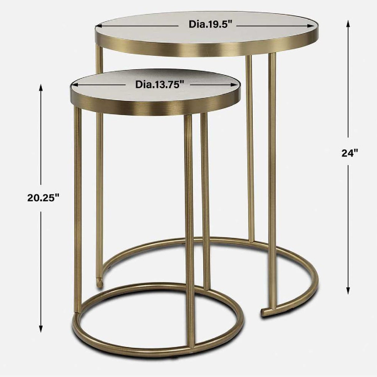 Modern European furniture - White Shagreen Nesting Tables (2) - www.oroa.com | Oroa.com