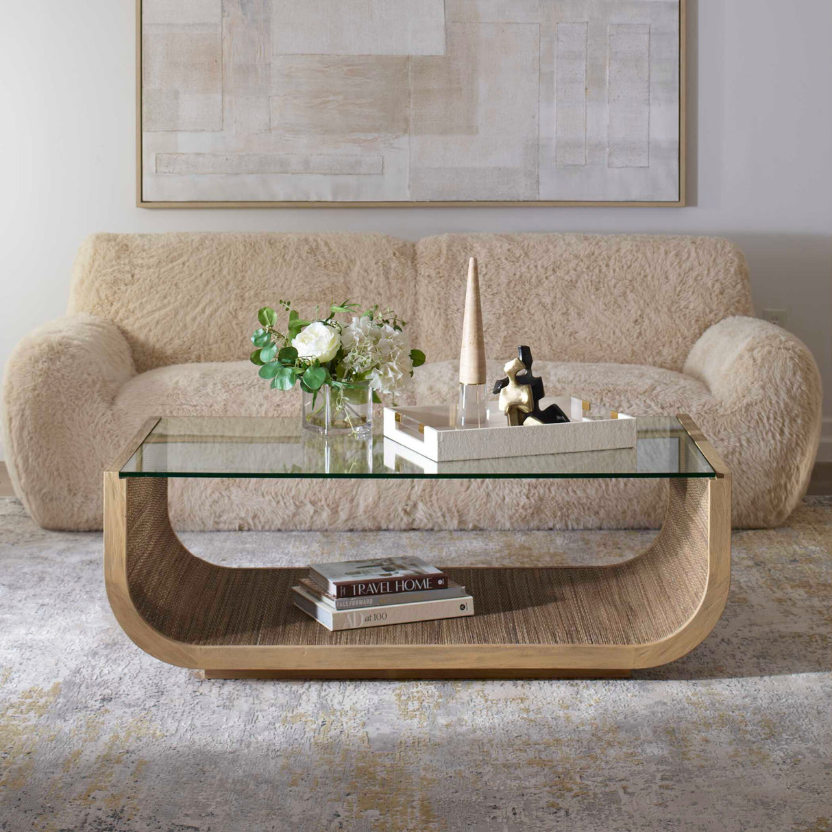 Curved Mahogany Coffee Table | Oroa.com