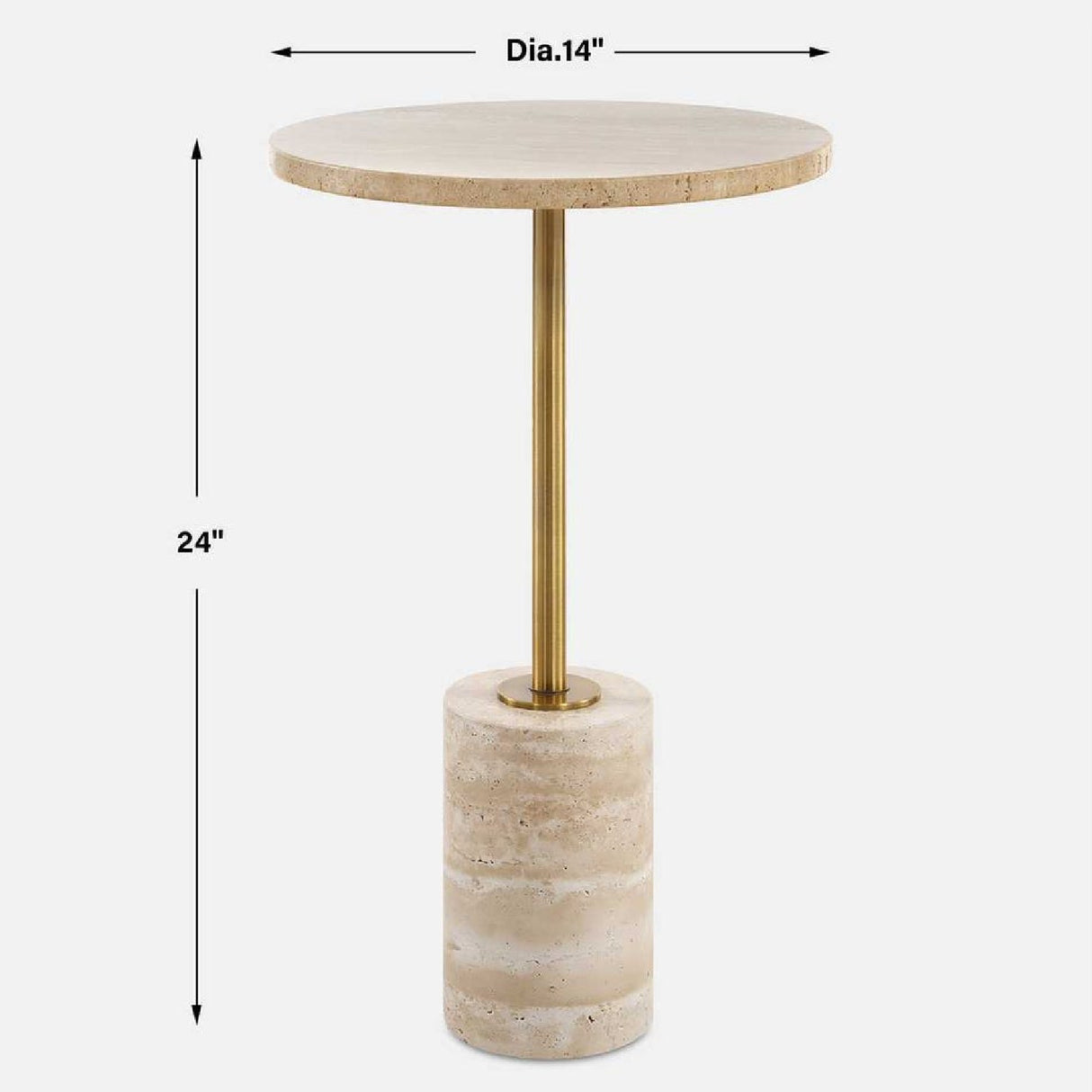 Modern European furniture - Travertine Round Accent Table - www.oroa.com | Oroa.com