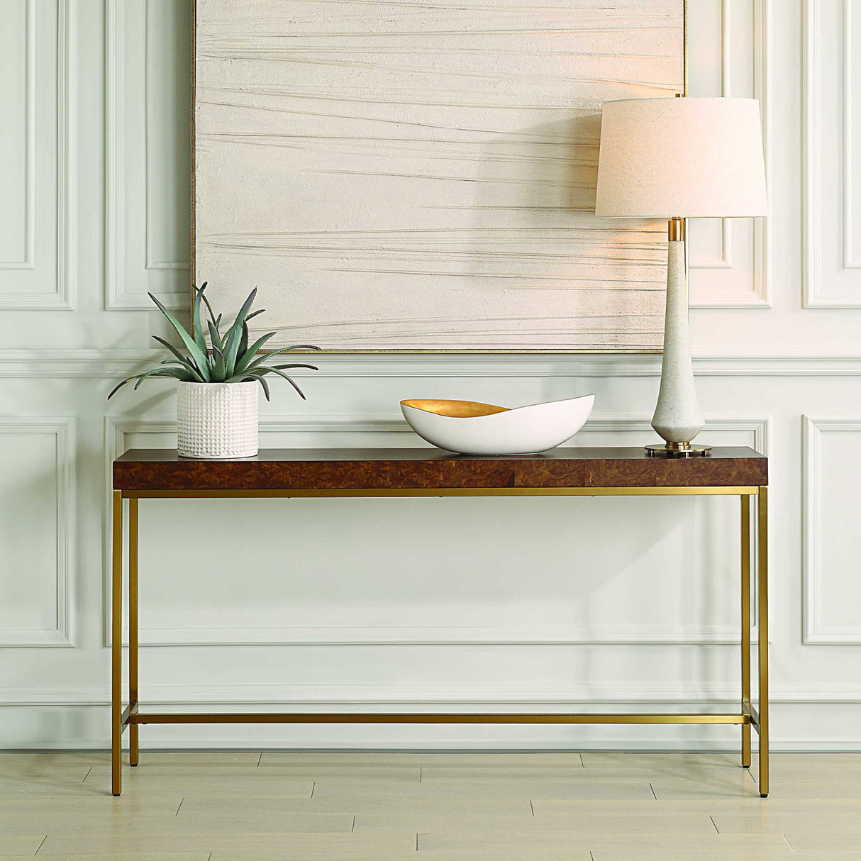 Burl Veneer Console Table | Oroa.com