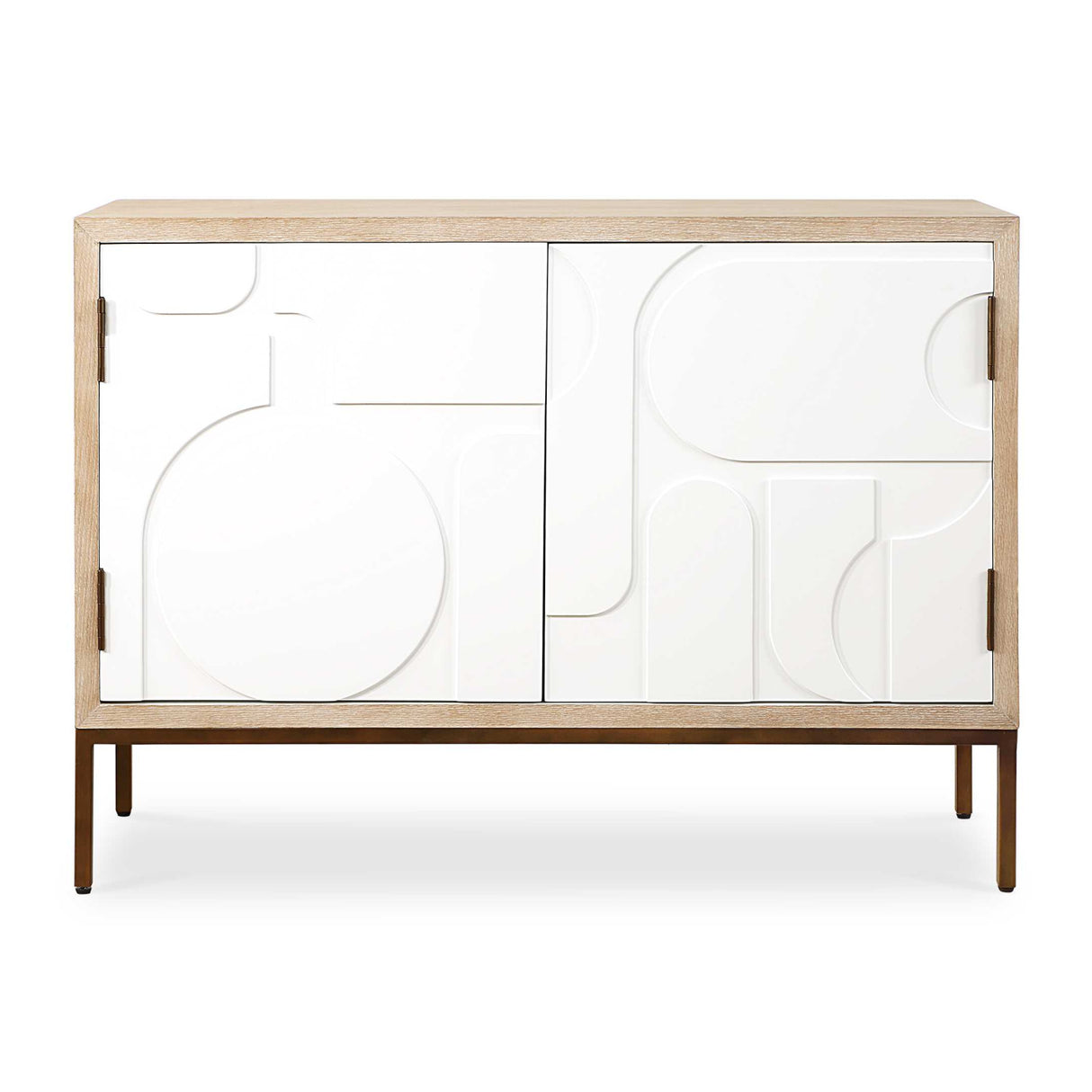 Cream Geometric 2-Door Cabinet Modern European furniture - www.oroa.com | Oroa.com