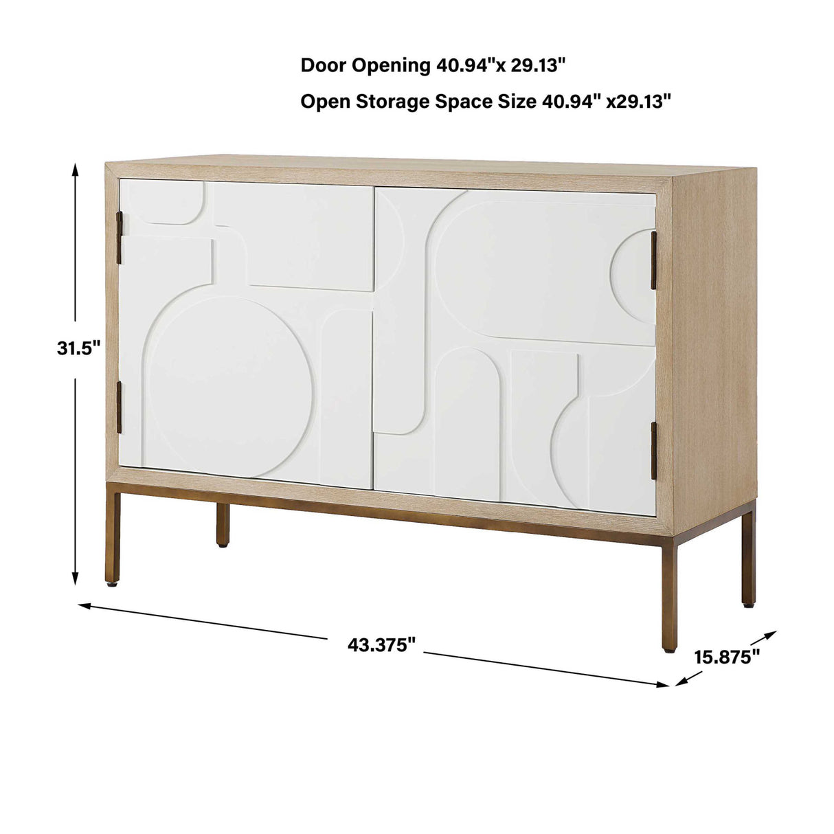 Cream Geometric 2-Door Cabinet Modern European furniture - www.oroa.com | Oroa.com