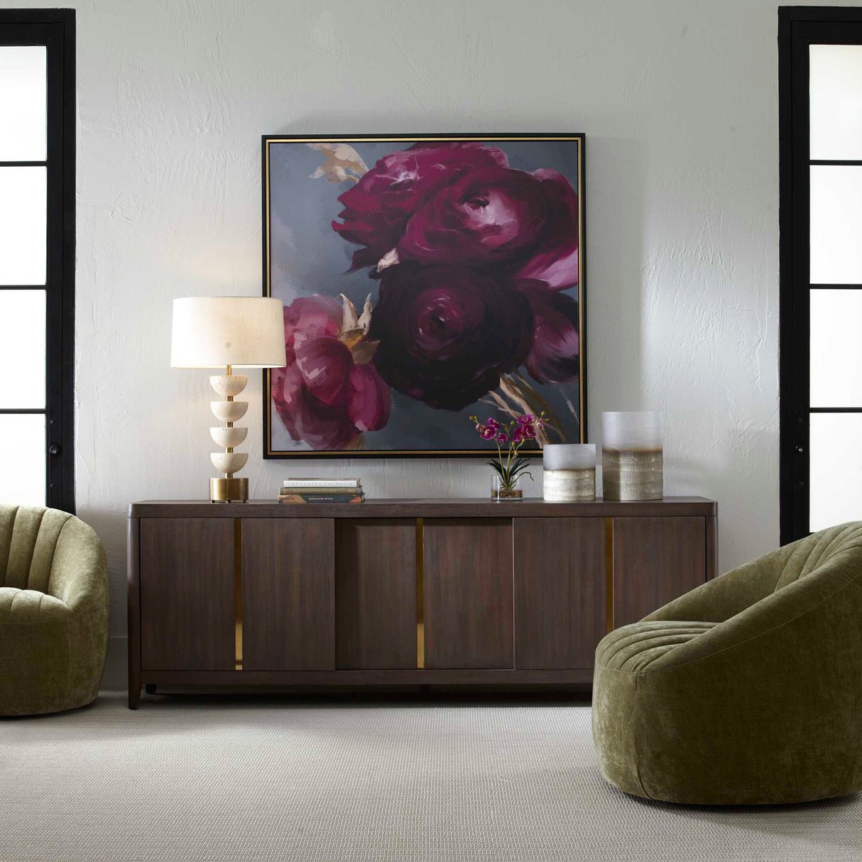 Modern European furniture - Walnut Sliding-Door Consile Cabinet - www.oroa.com | Oroa.com