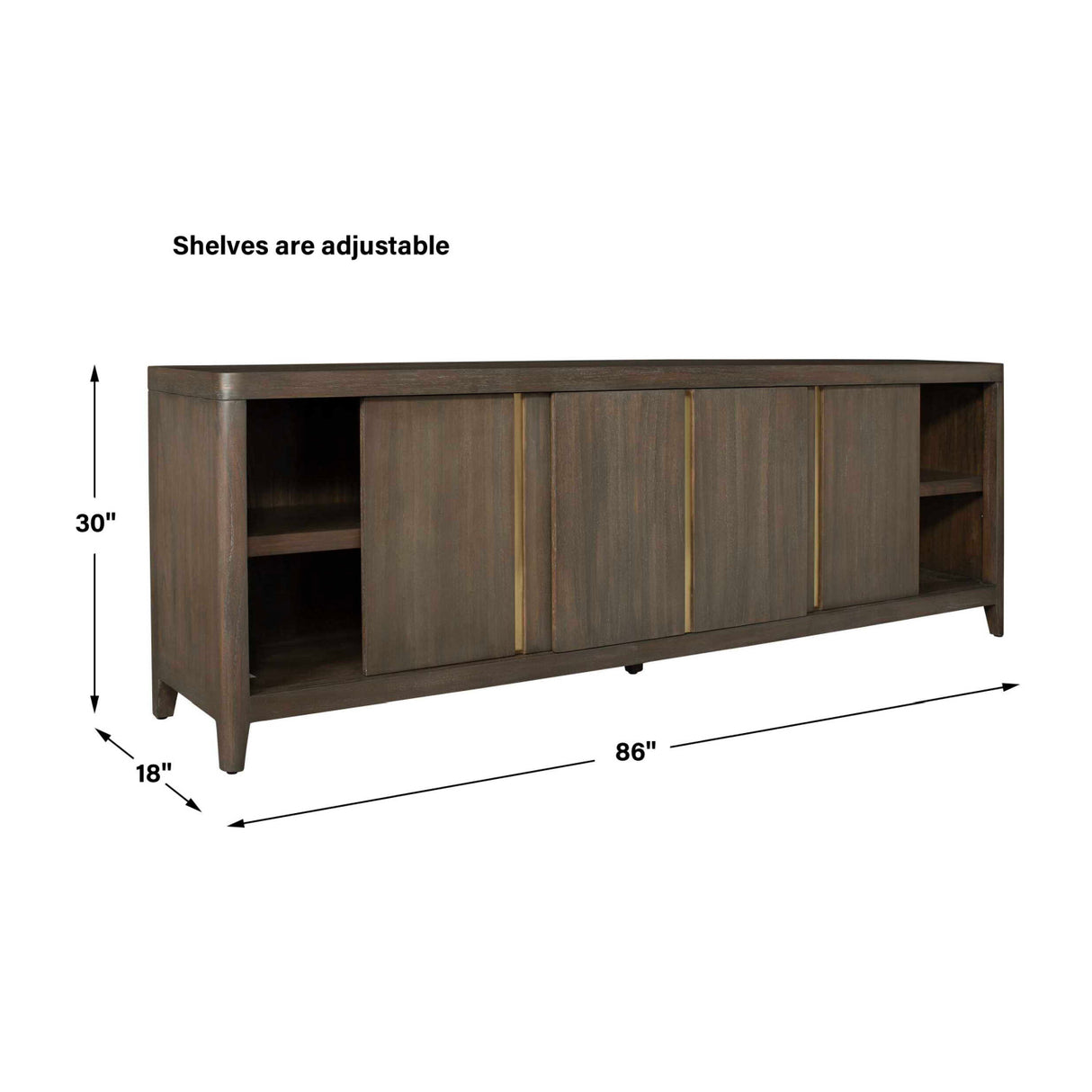 Modern European furniture - Walnut Sliding-Door Consile Cabinet - www.oroa.com | Oroa.com