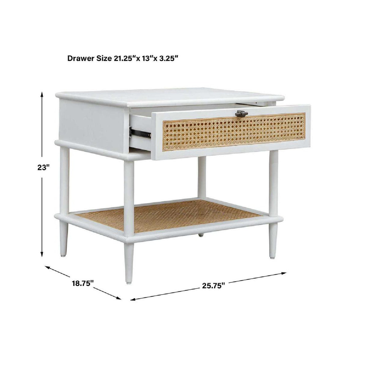 Rattan Cane 1-Drawer Side Table | Oroa.com