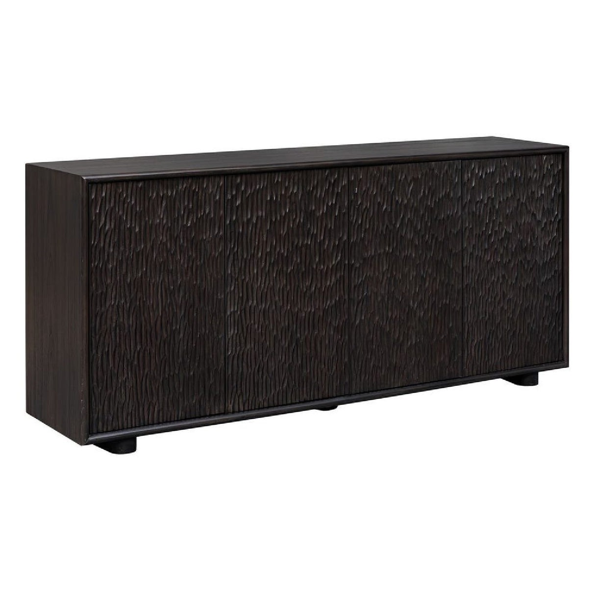 Modern European furniture - Black Chiseled 4-Door Cabinet - www.oroa.com | Oroa.com