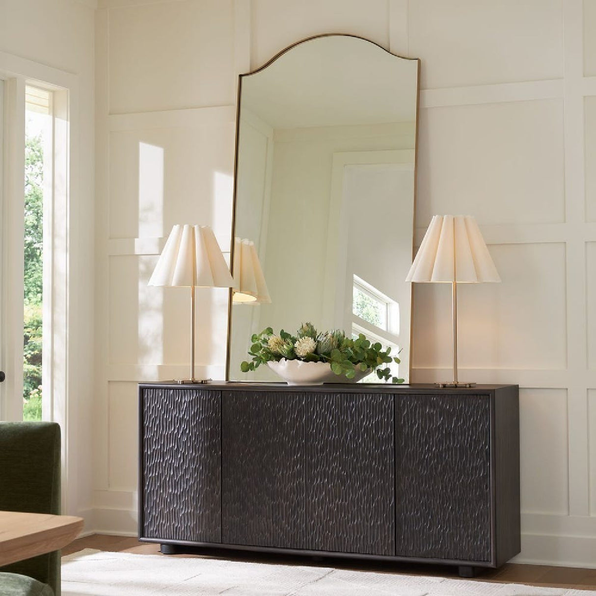 Modern European furniture - Black Chiseled 4-Door Cabinet - www.oroa.com | Oroa.com