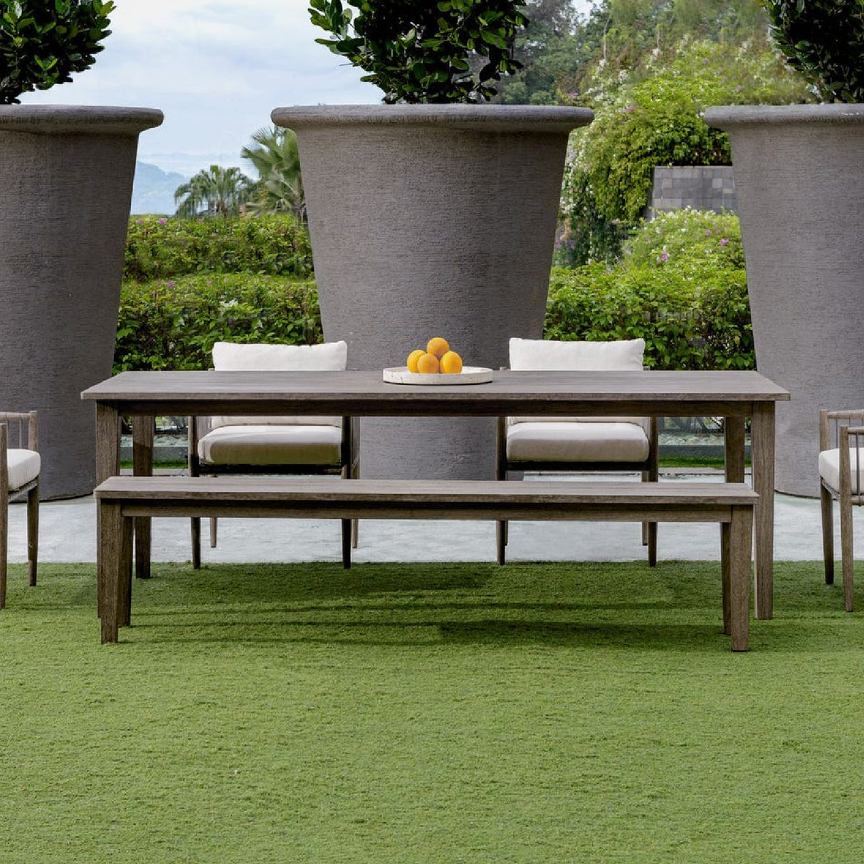 Modern European furniture - Rustic Gray Mahogany Bench - www.oroa.com | Oroa.com