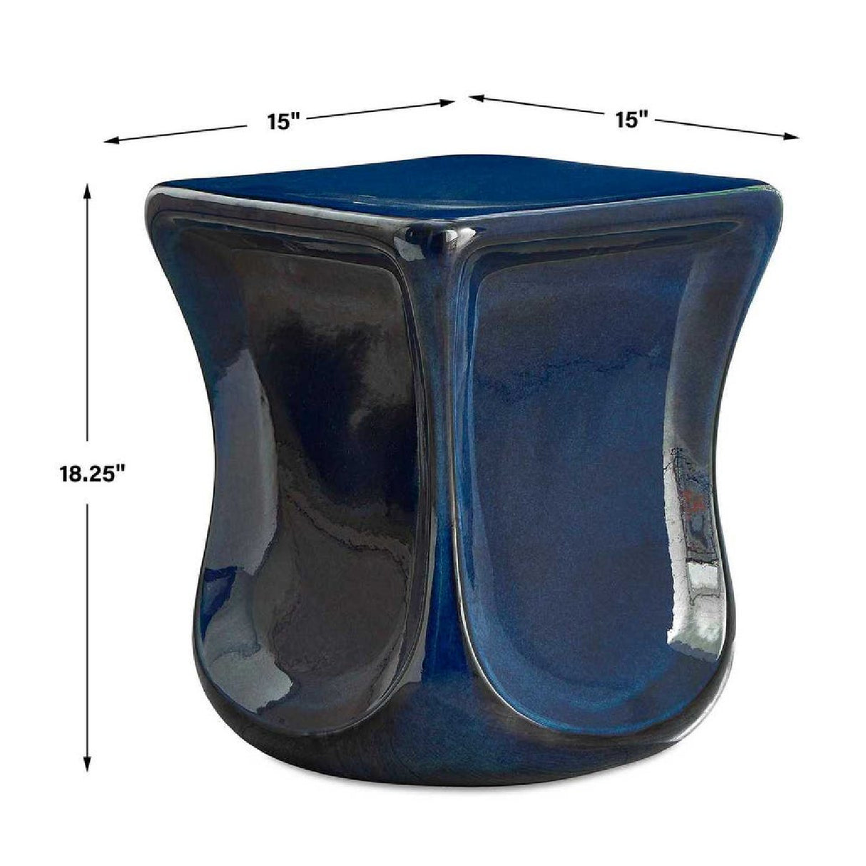 Blue Eartheware Indoor/Outdoor Garden Stool | Oroa.com