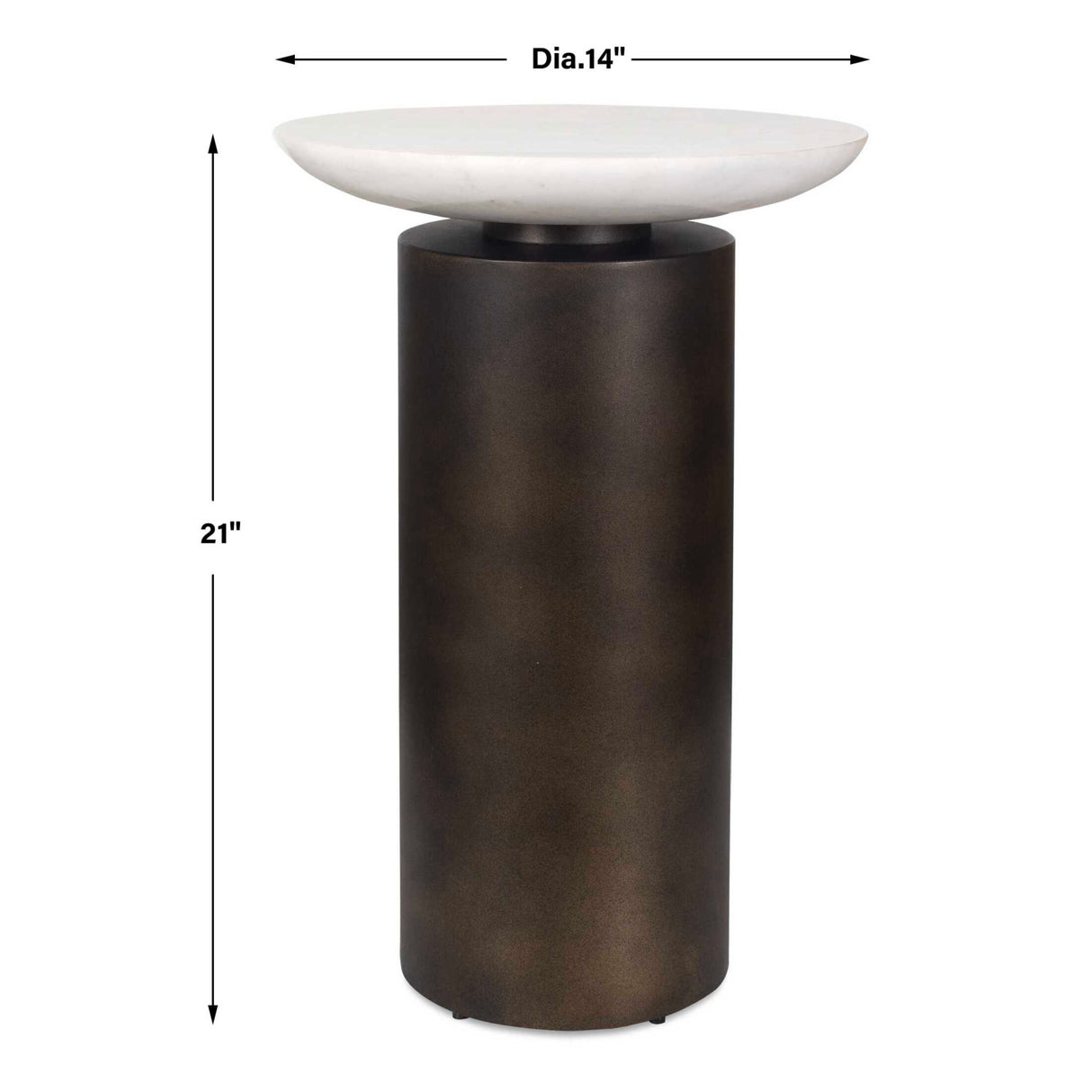 Cylindrical Bronze Indoor/Outdoor Accent Table | Oroa.com