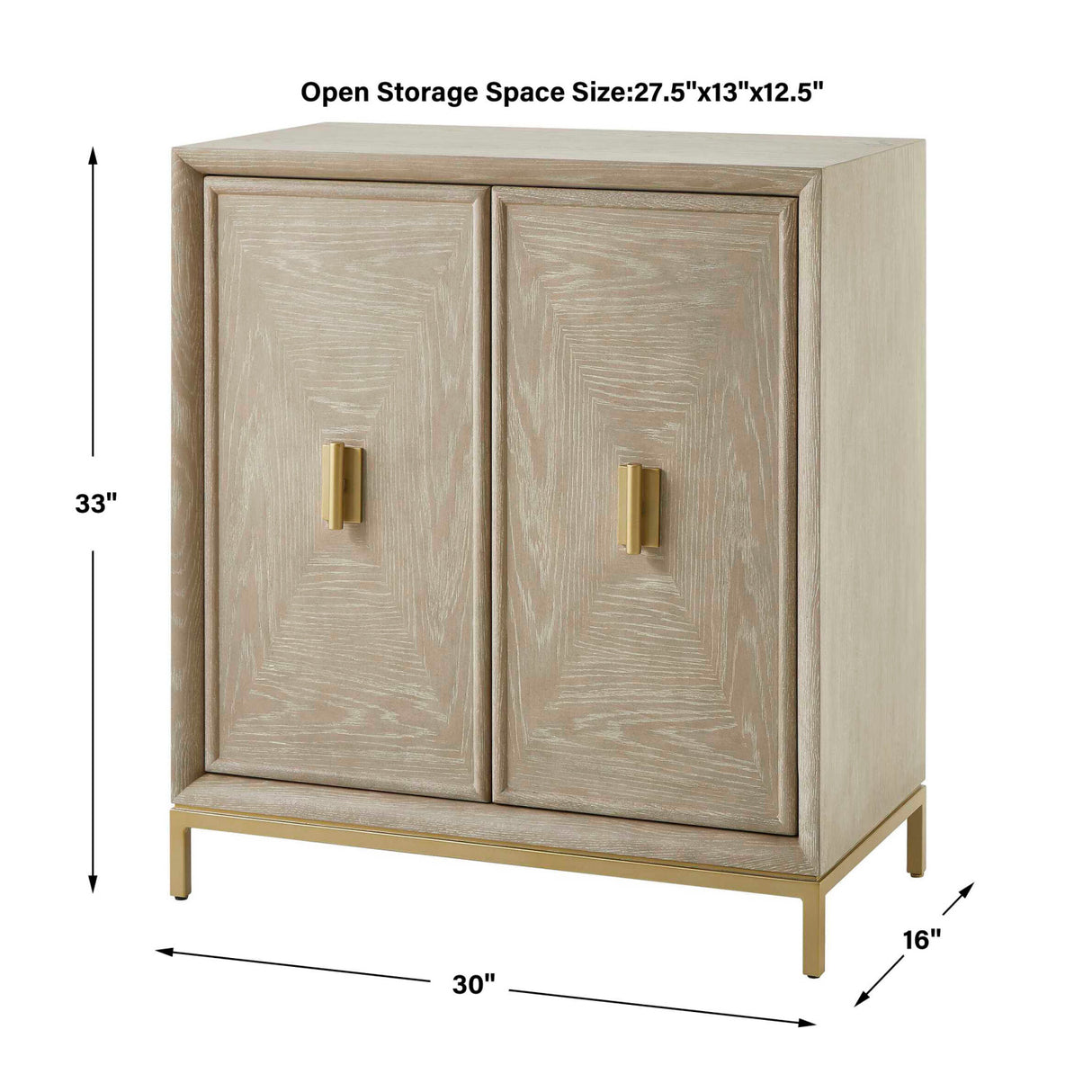 Modern European furniture - Cerused Oak 2-Door Cabinet - www.oroa.com | Oroa.com