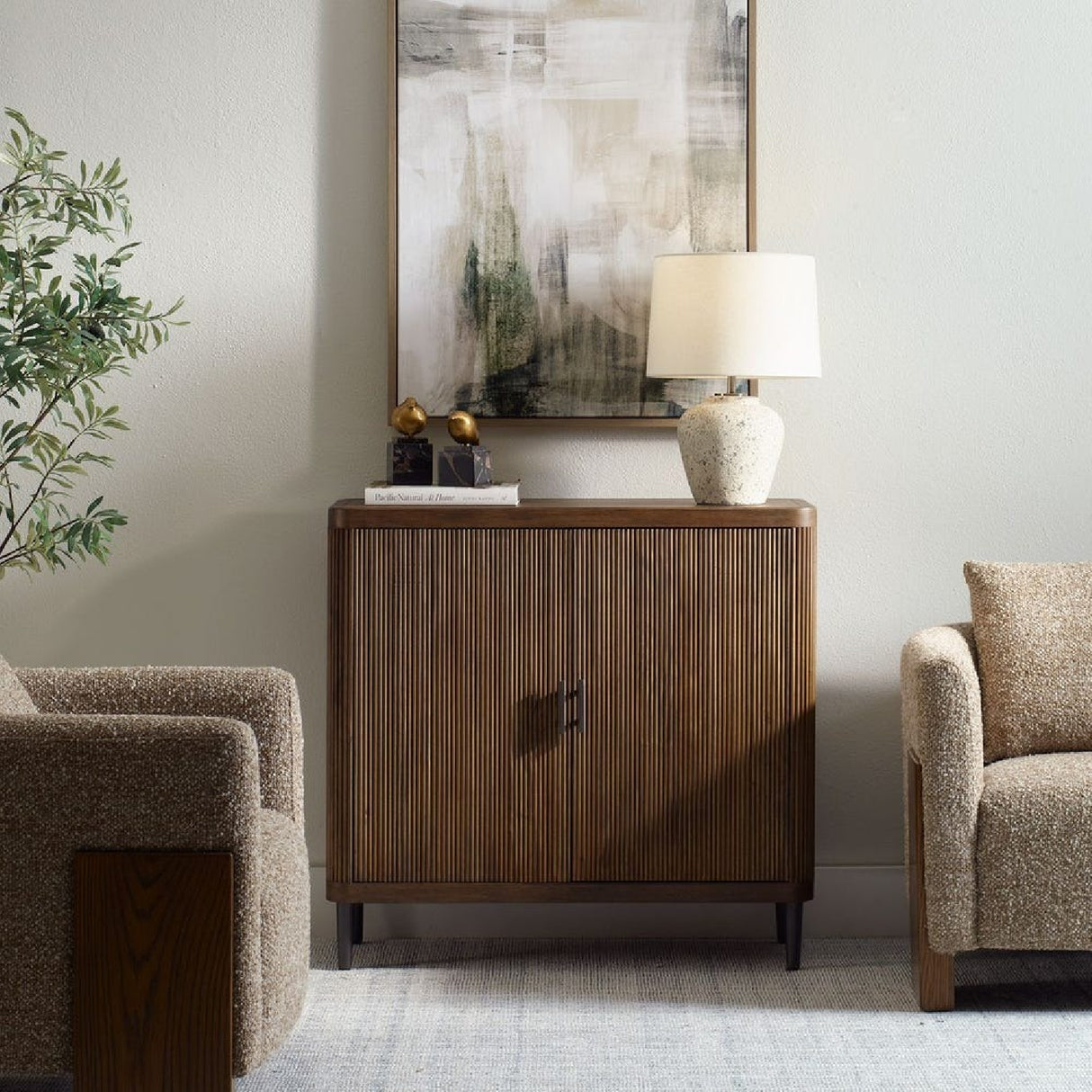 Modern European furniture - Wooden Tambour 2-Door Cabinet - www.oroa.com | Oroa.com