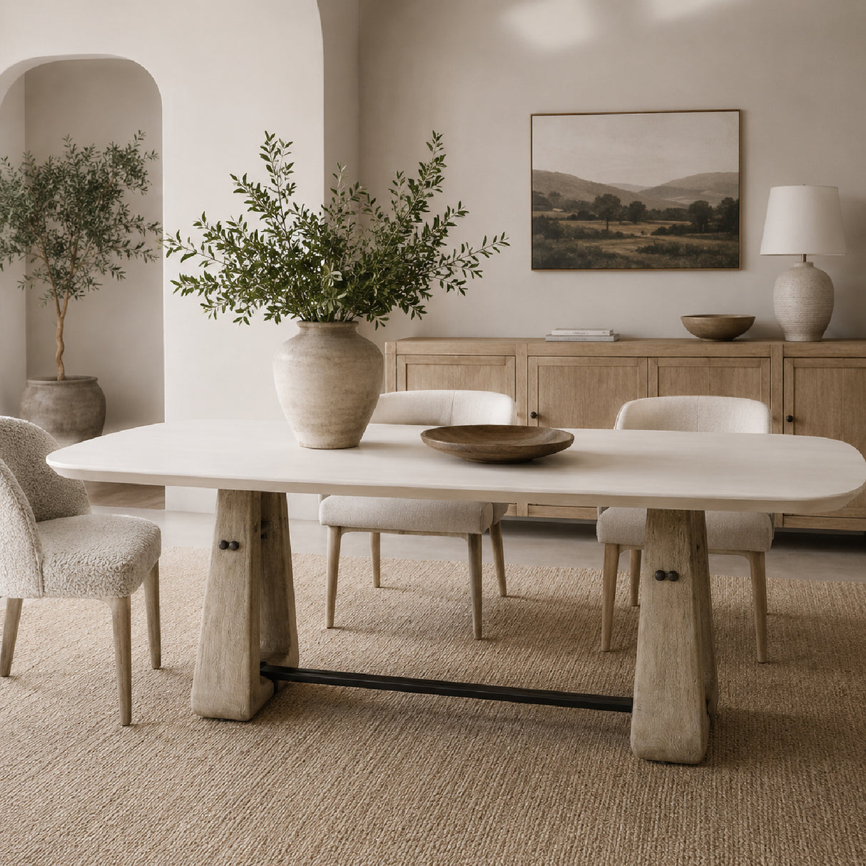 White Rectangular Indoor/Outdoor Dining Table | Oroa.com
