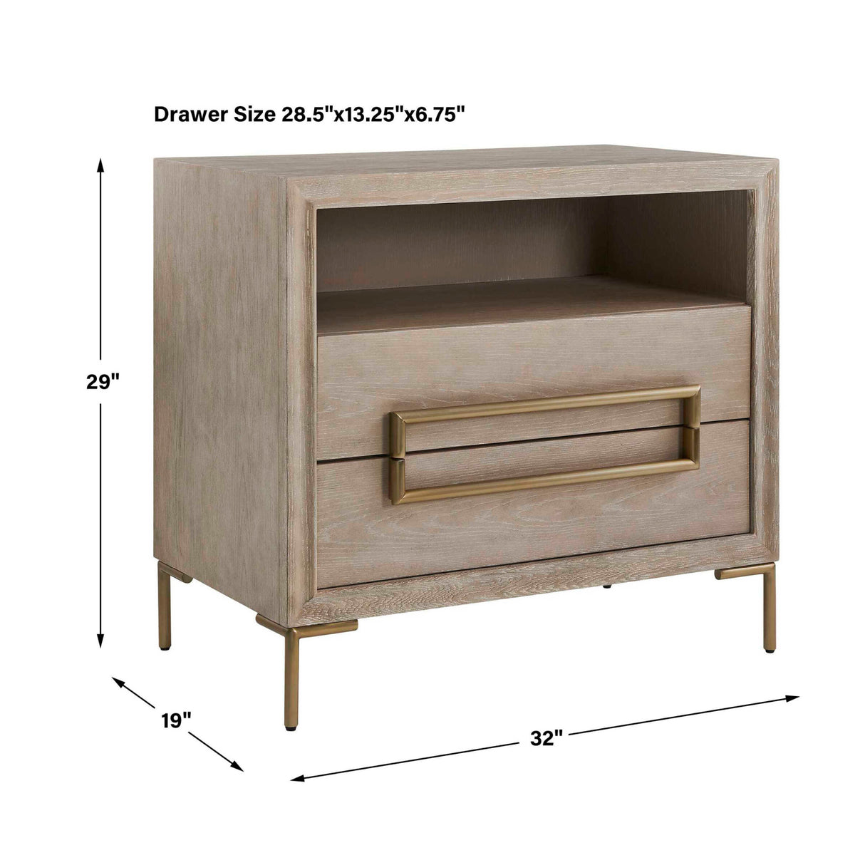 Light Oak 2-Drawer Side Table | Oroa.com