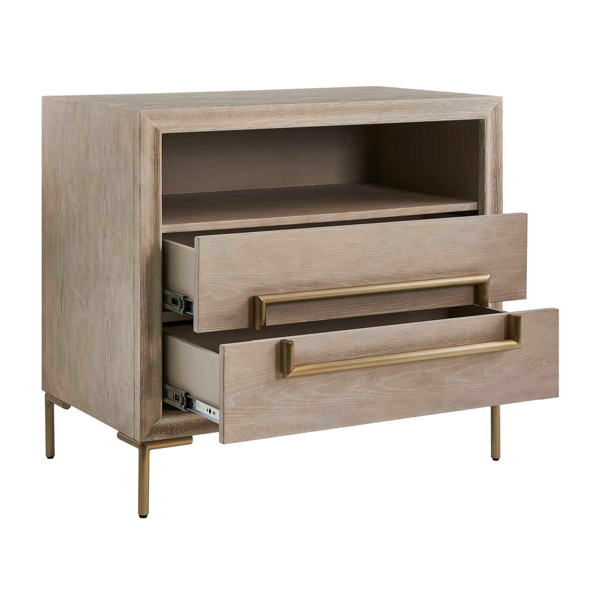 Light Oak 2-Drawer Side Table | Oroa.com