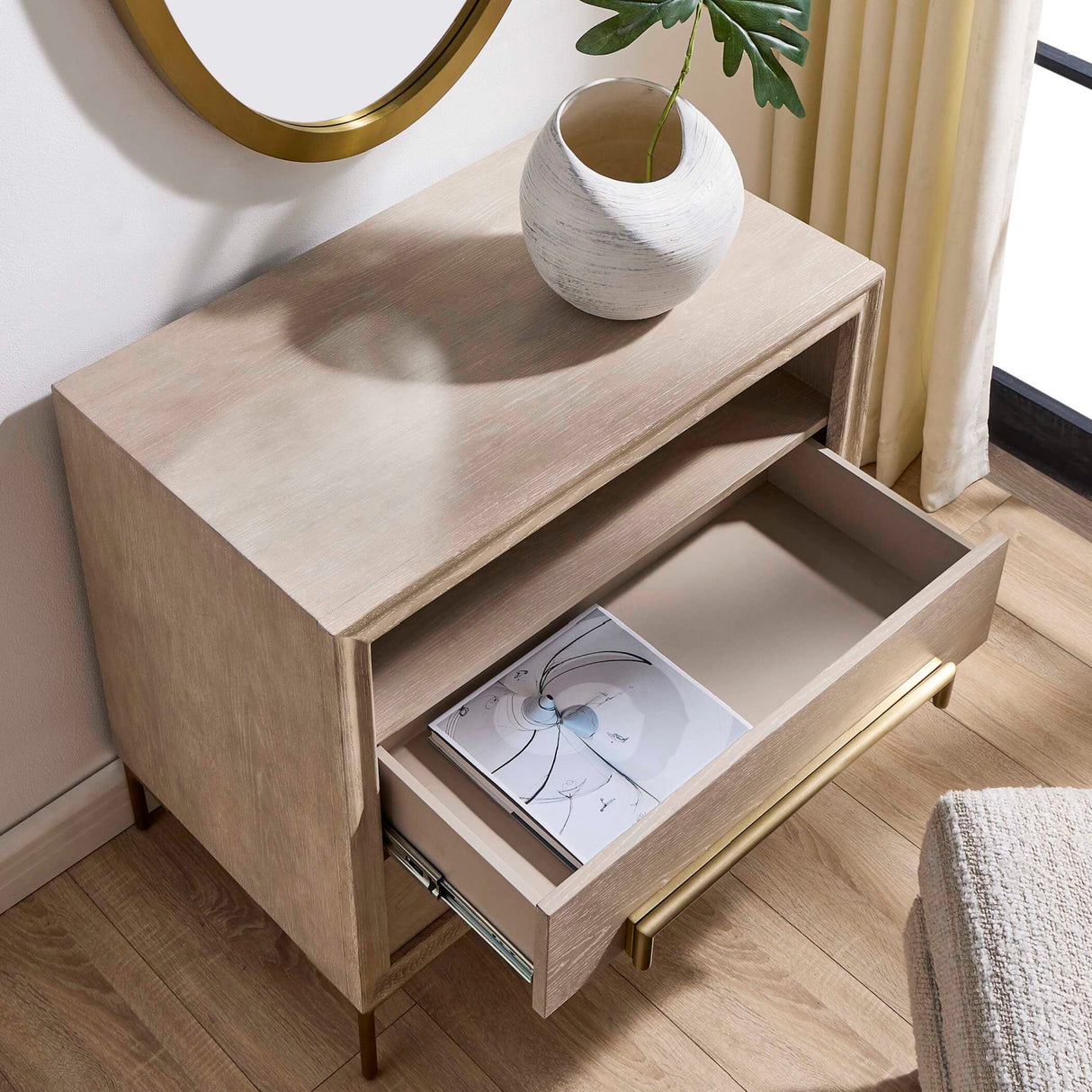 Light Oak 2-Drawer Side Table | Oroa.com